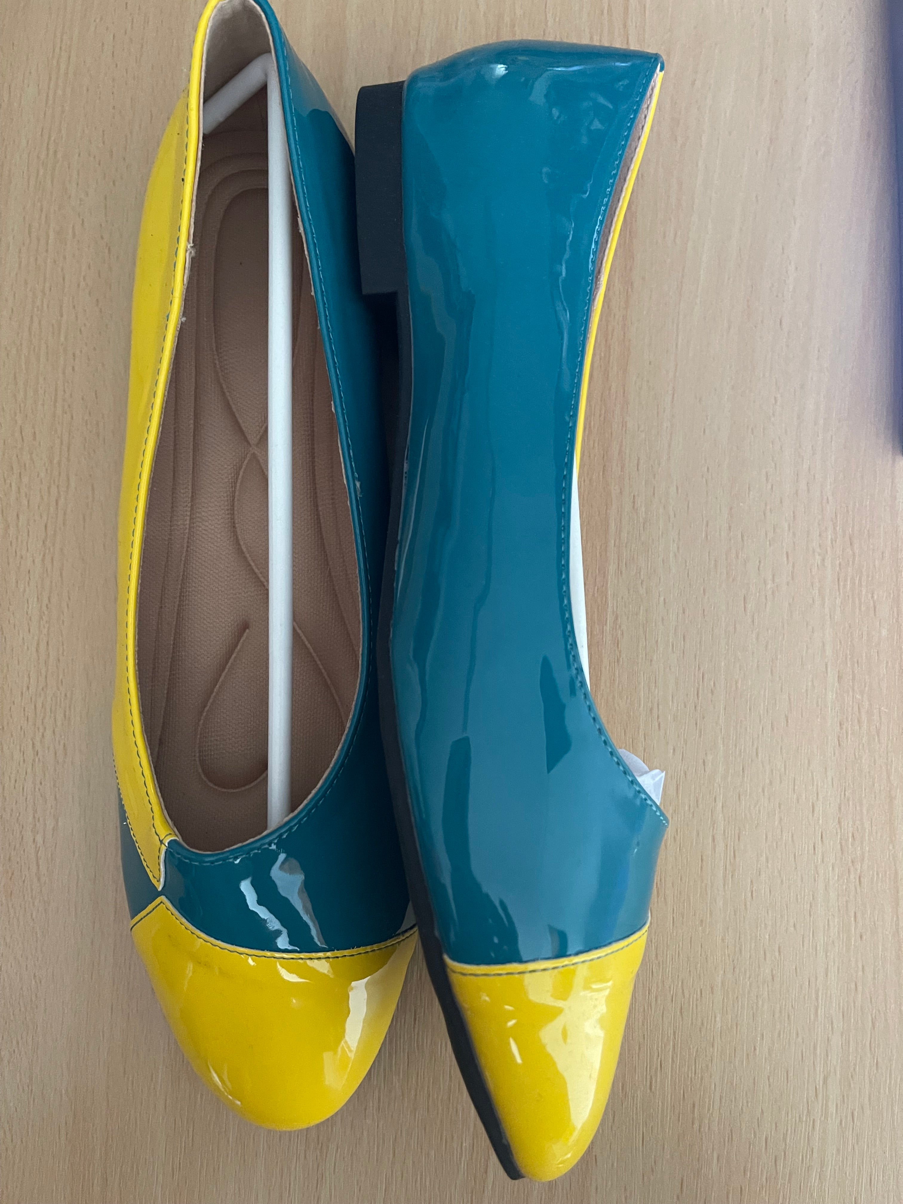 Women's Patent Colour Block Flats – UK 8 / EU 41