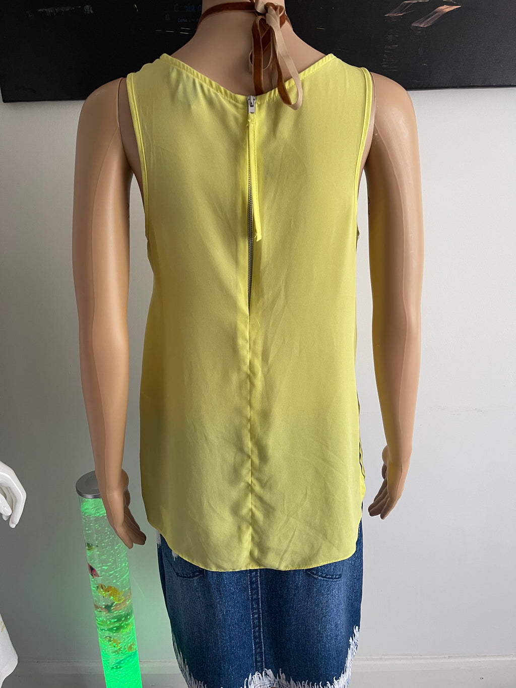 Primark Lime Yellow Sleeveless Blouse UK 8