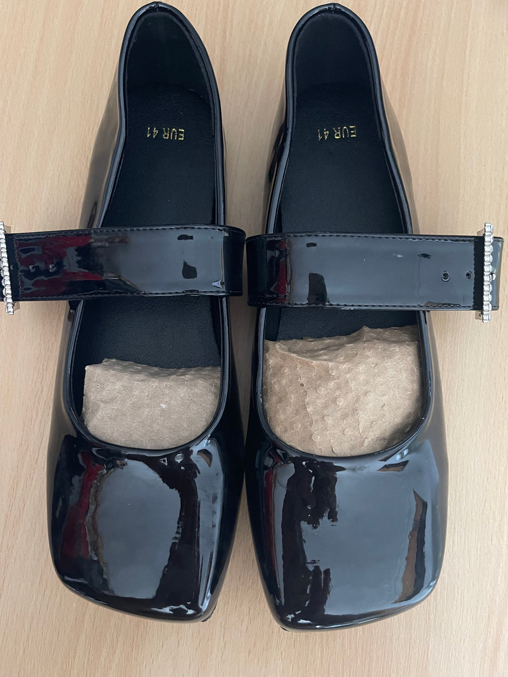 Women's Patent Mary Jane Flats – Black – UK 8 / EU 41