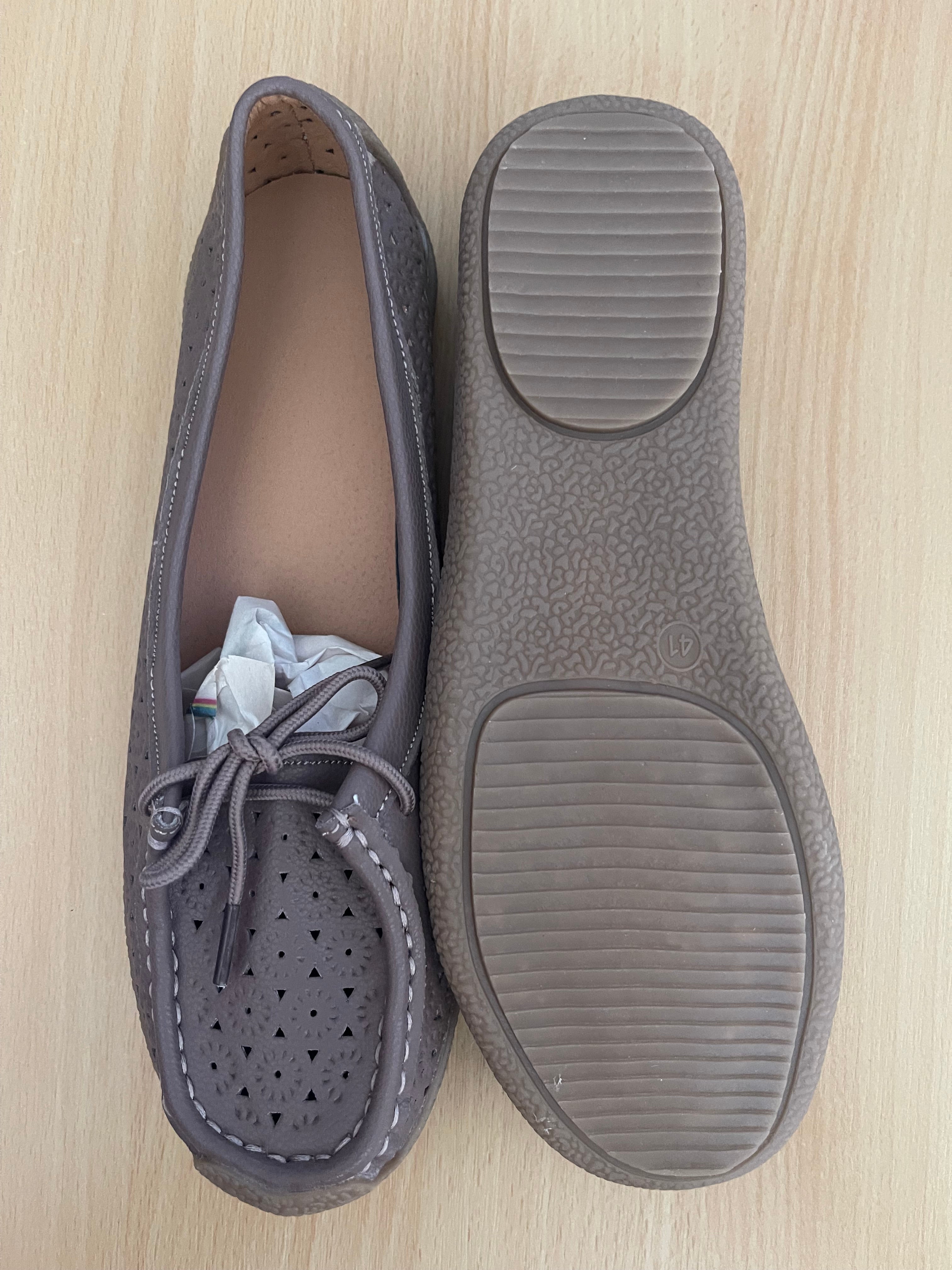 Women's Taupe Perforated Casual Shoes – Size 41