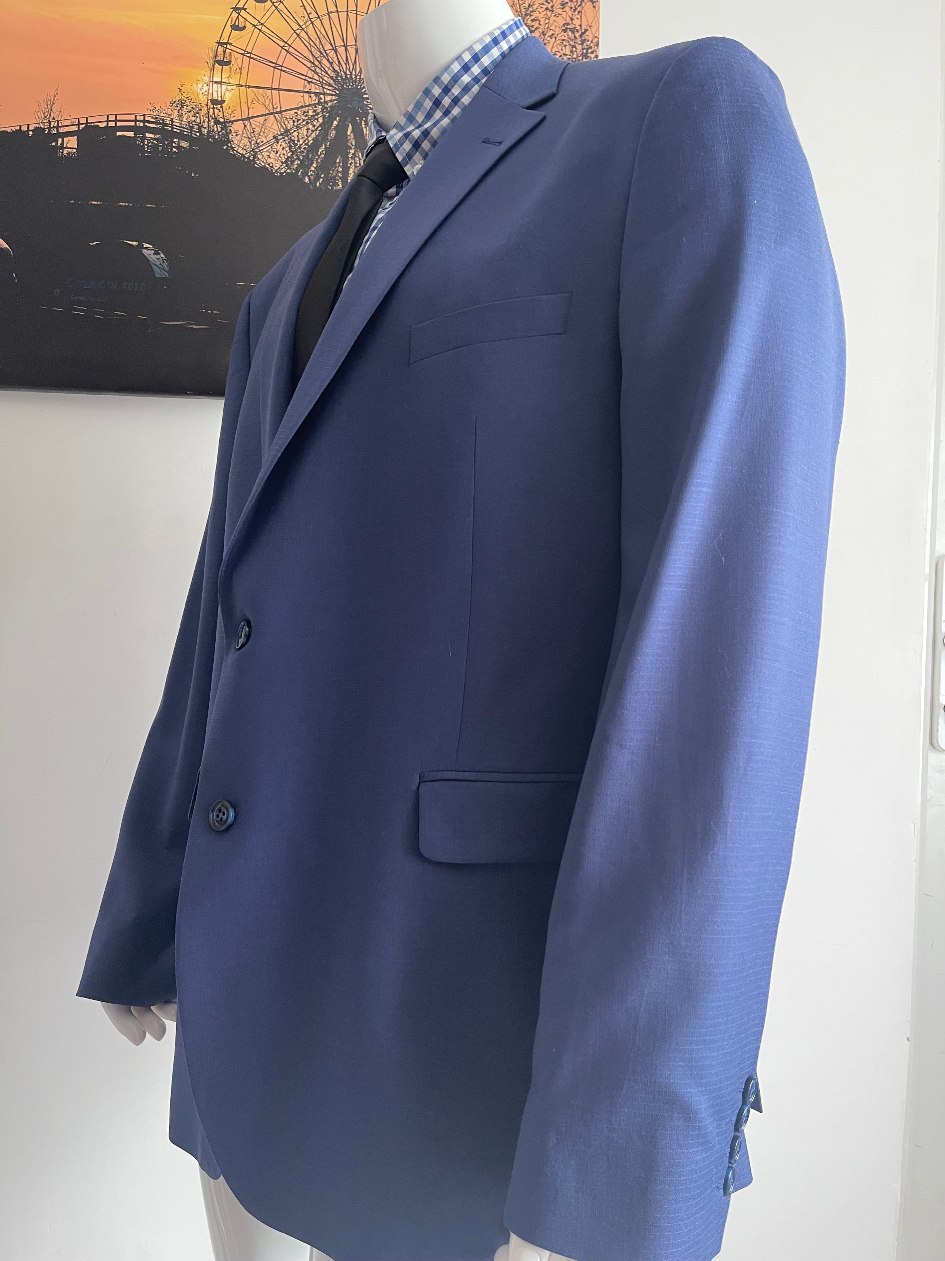 Racing Green 98% Wool Blazer UK 50R EU 60 Blue Smart Casual Men's Jacket
