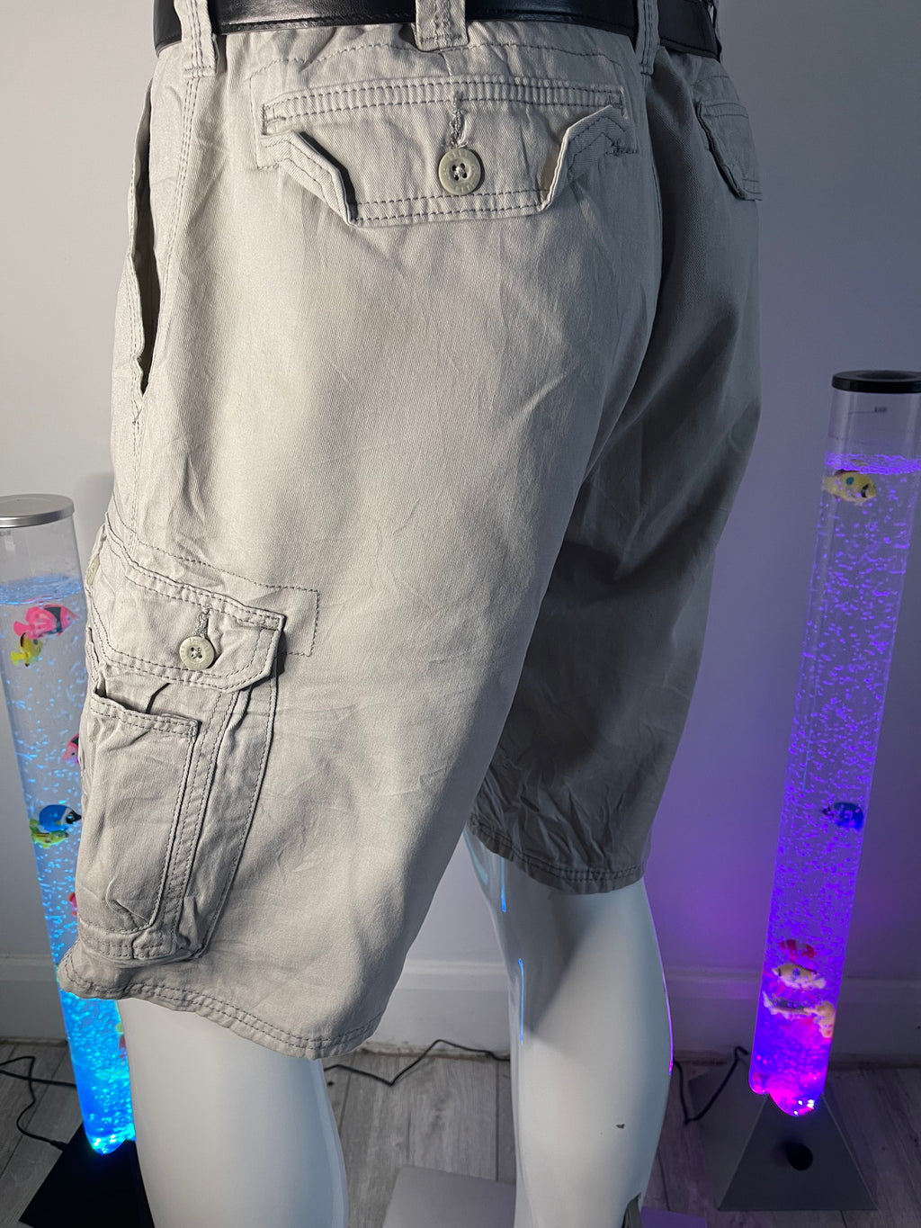 Lee Men’s Cargo Shorts W36 – Grey – Multi Pocket