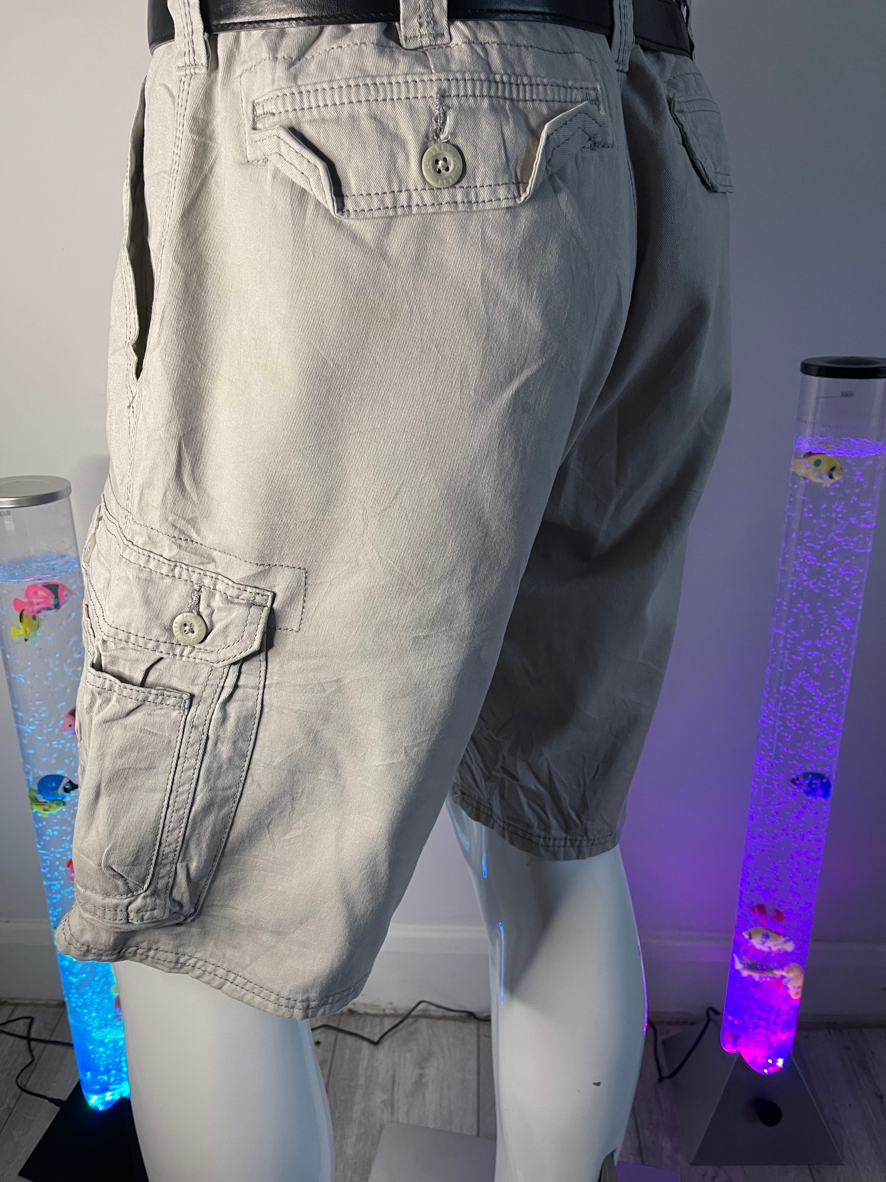 Lee Men’s Cargo Shorts W36 – Grey – Multi Pocket