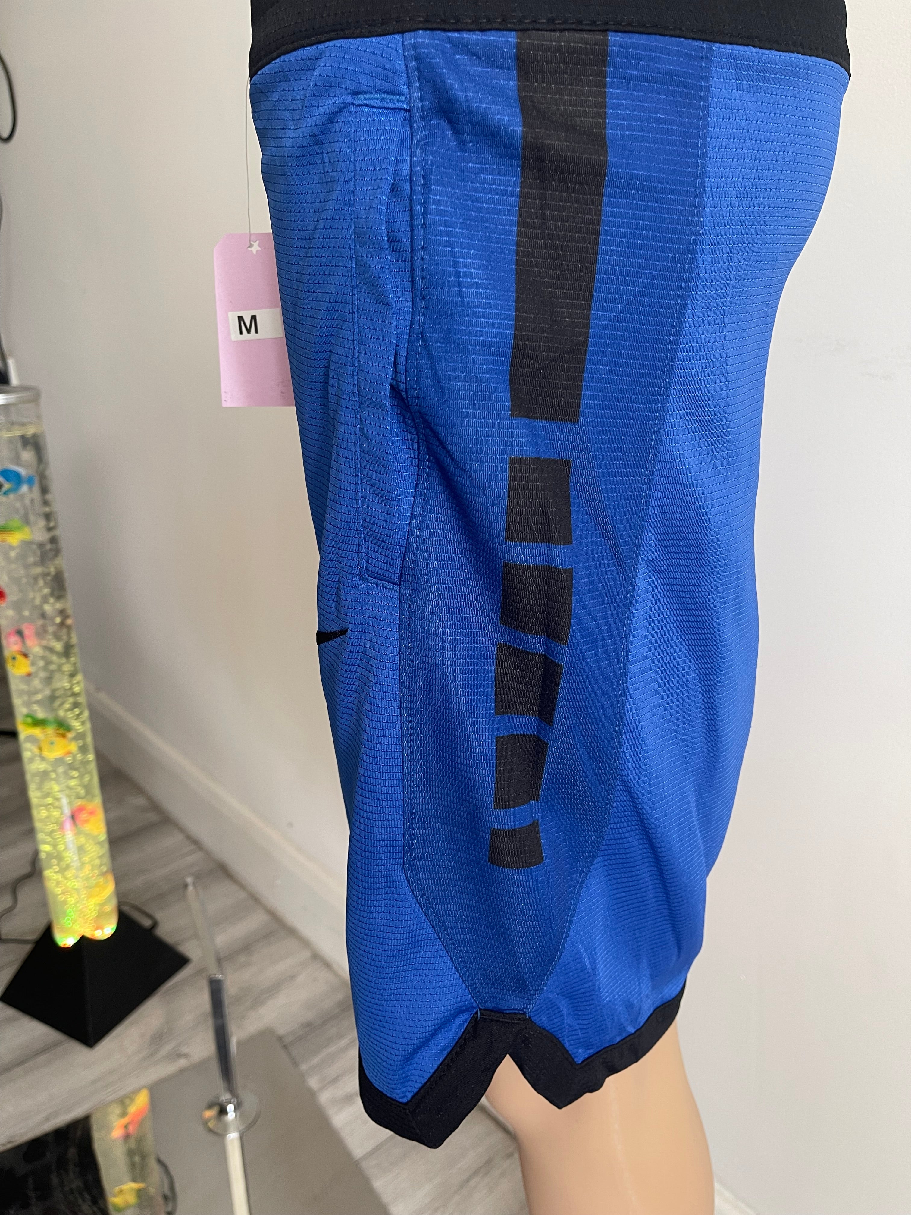 Nike Women's Sports Shorts Blue Black – Size M – With Pockets