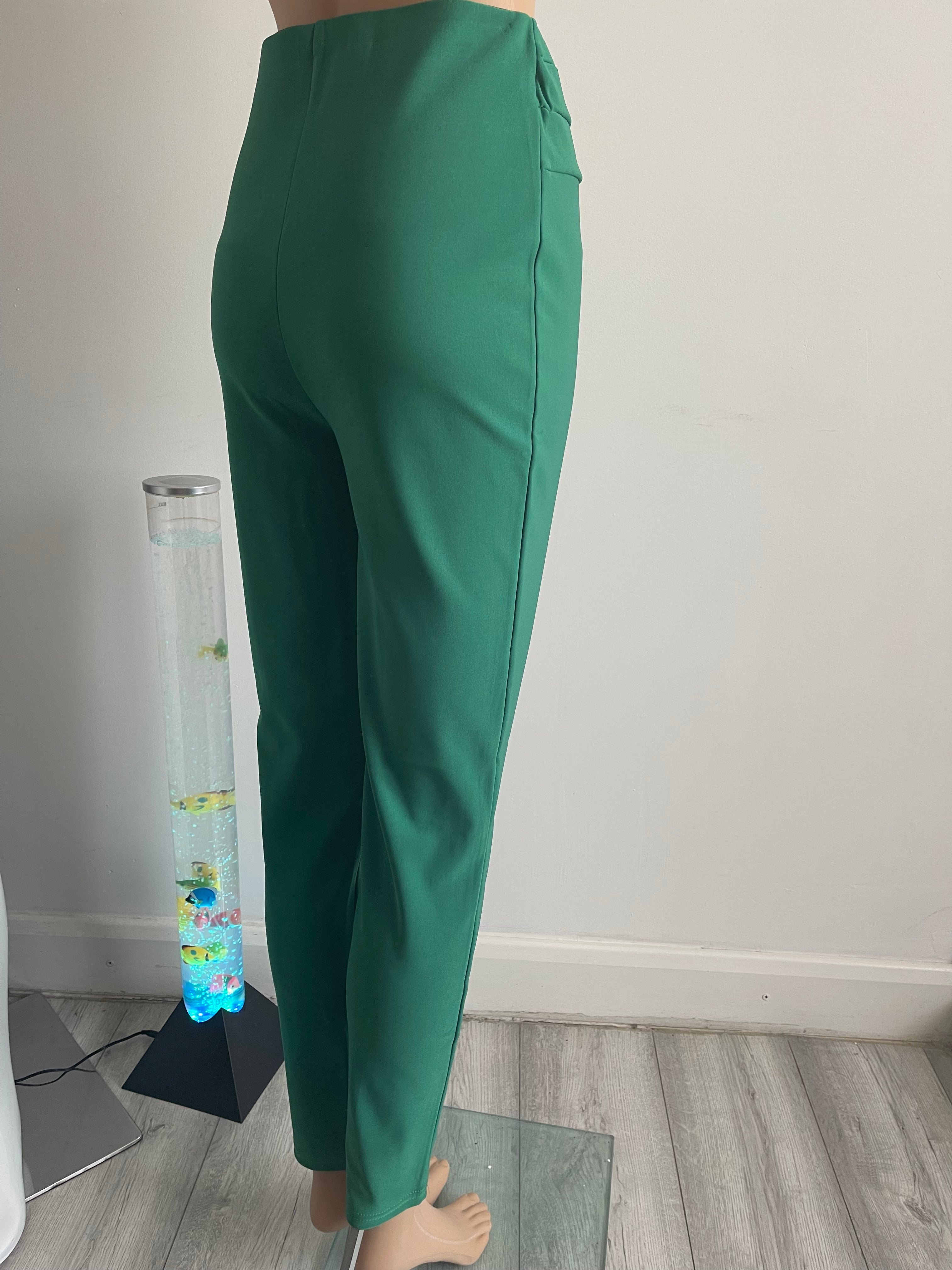 Women's Emerald Green Skinny Trousers S/M