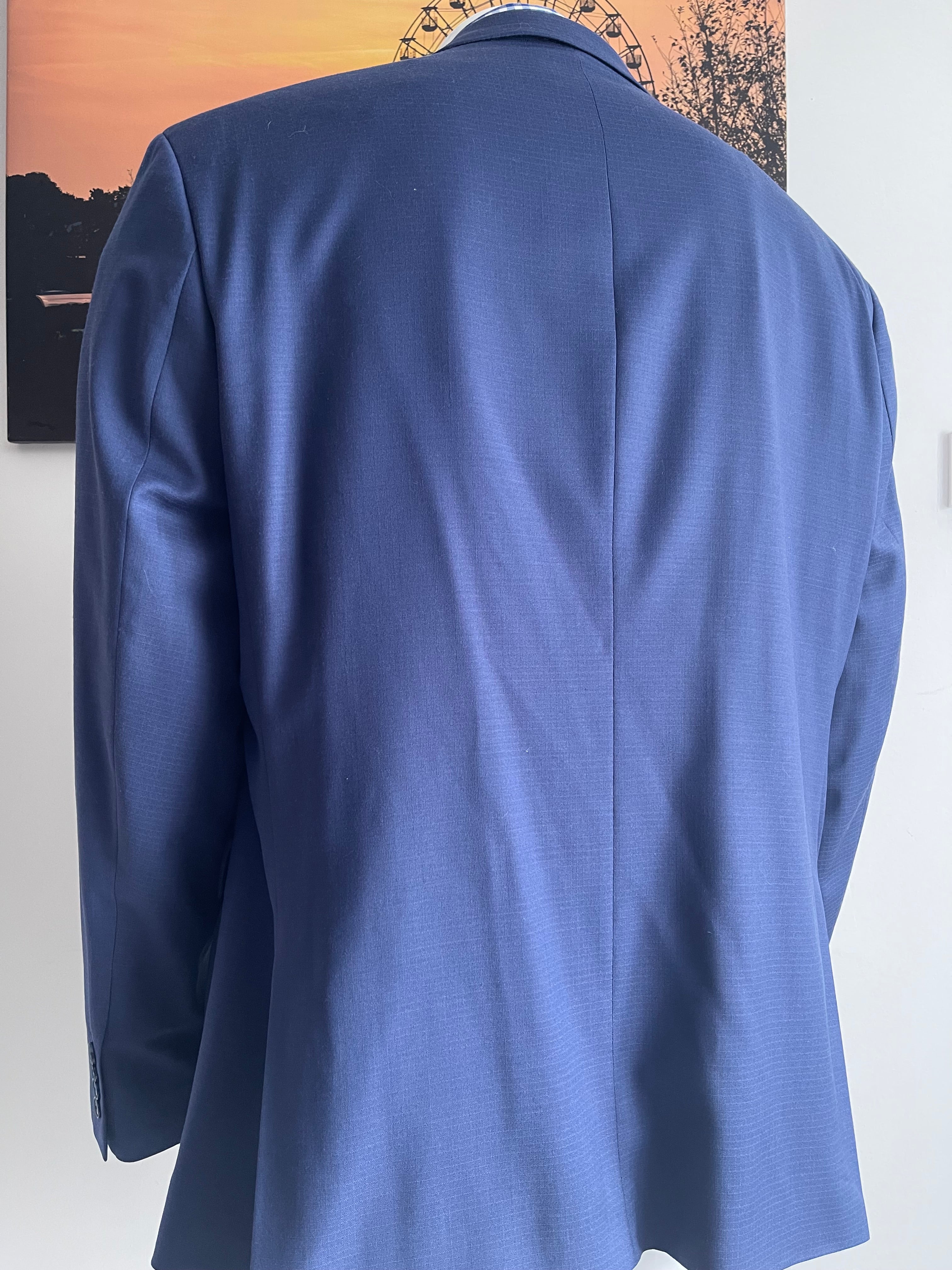 Racing Green 98% Wool Blazer UK 50R EU 60 Blue Smart Casual Men's Jacket