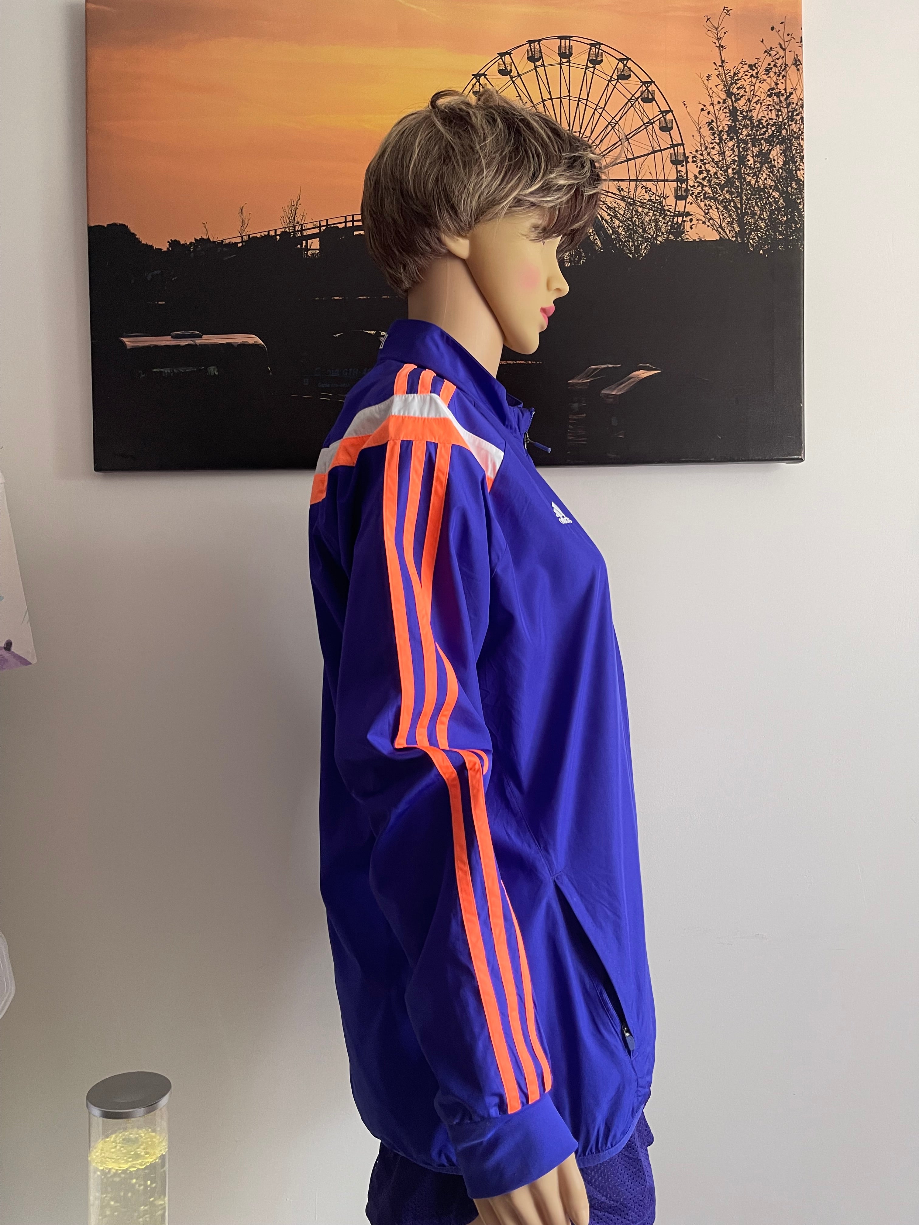 Adidas Women's Running Track Jacket Blue UK 18 XL