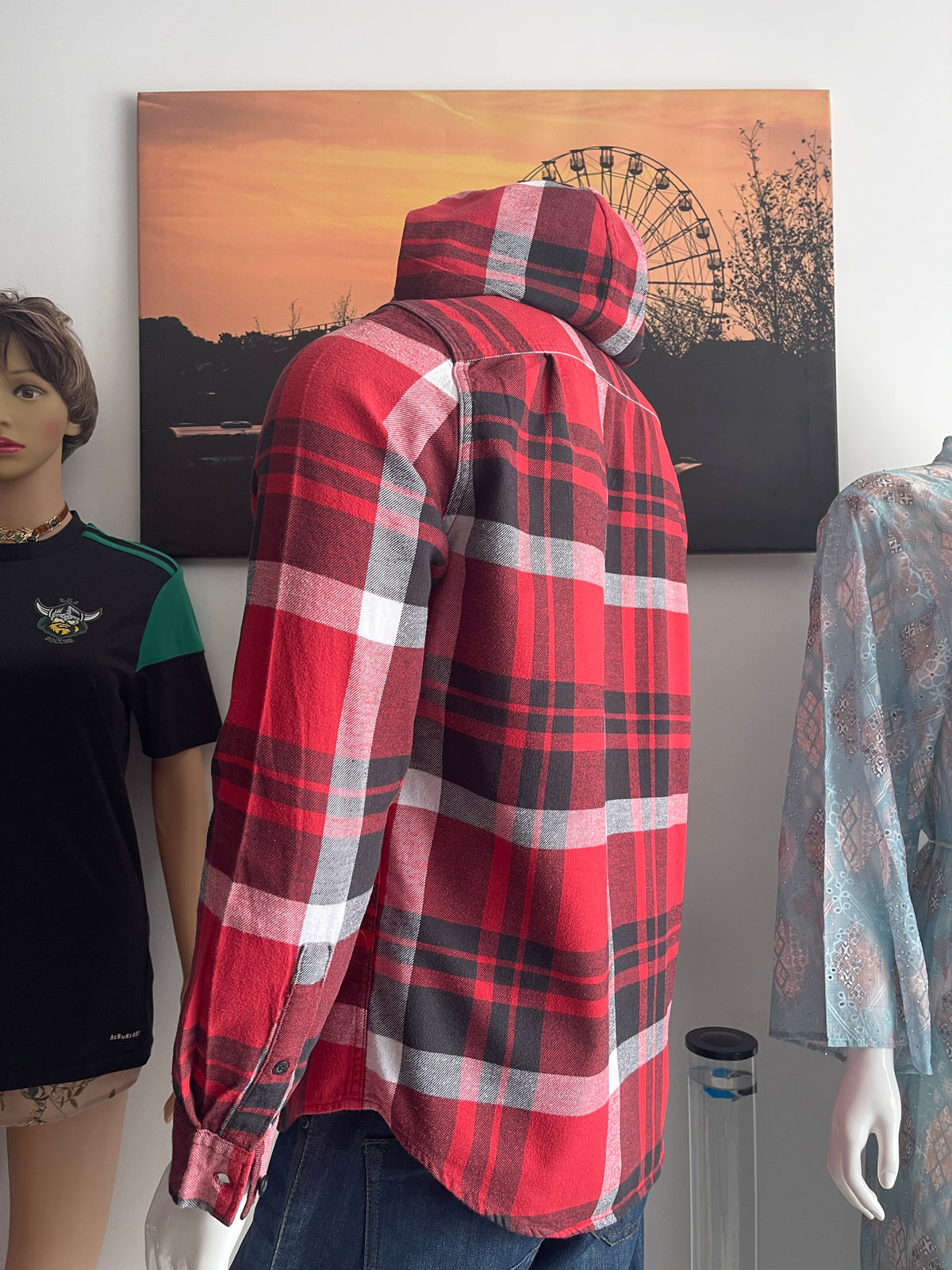 American Eagle Hooded Checked Shirt Size M