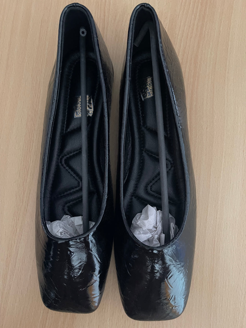 Women's Burgundy Patent Ballet Flats – Size EU 42