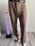 Marks & Spencer Regular Fit Tailored Trousers W42 L33 Brown