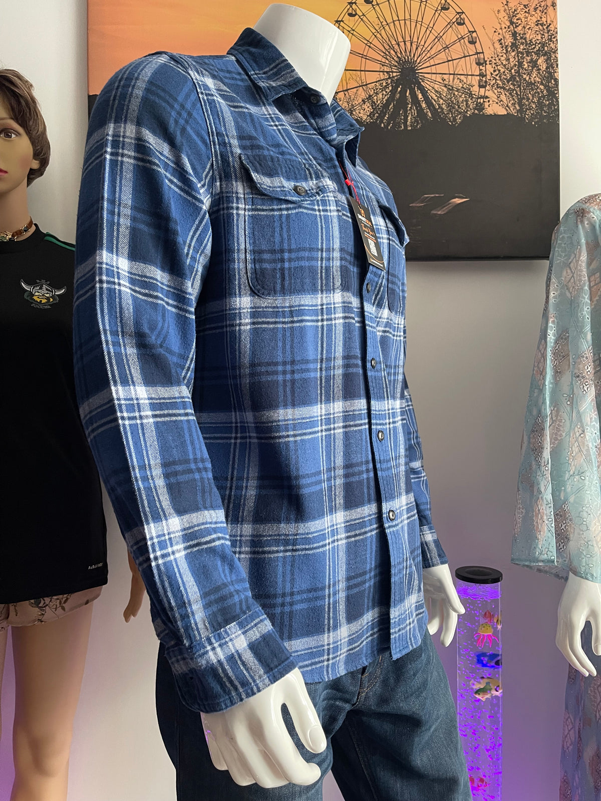 Sonoma Men’s Blue Check Shirt Size M