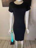 Boohoo Black Bodycon Midi Dress – Size M