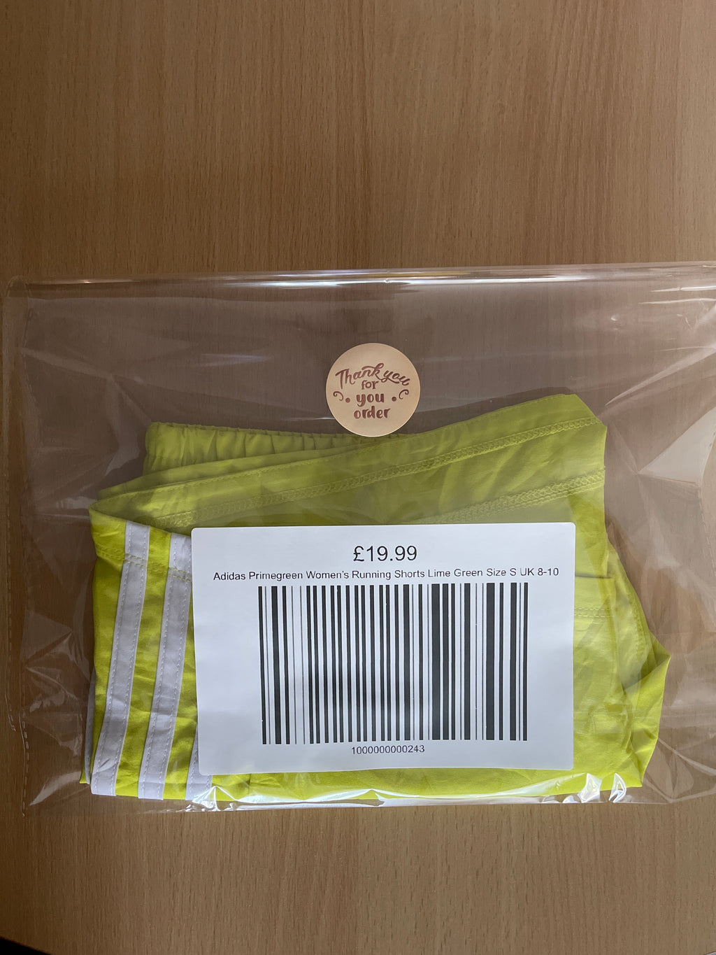 Adidas Primegreen Women’s Running Shorts Lime Green Size S UK 8-10