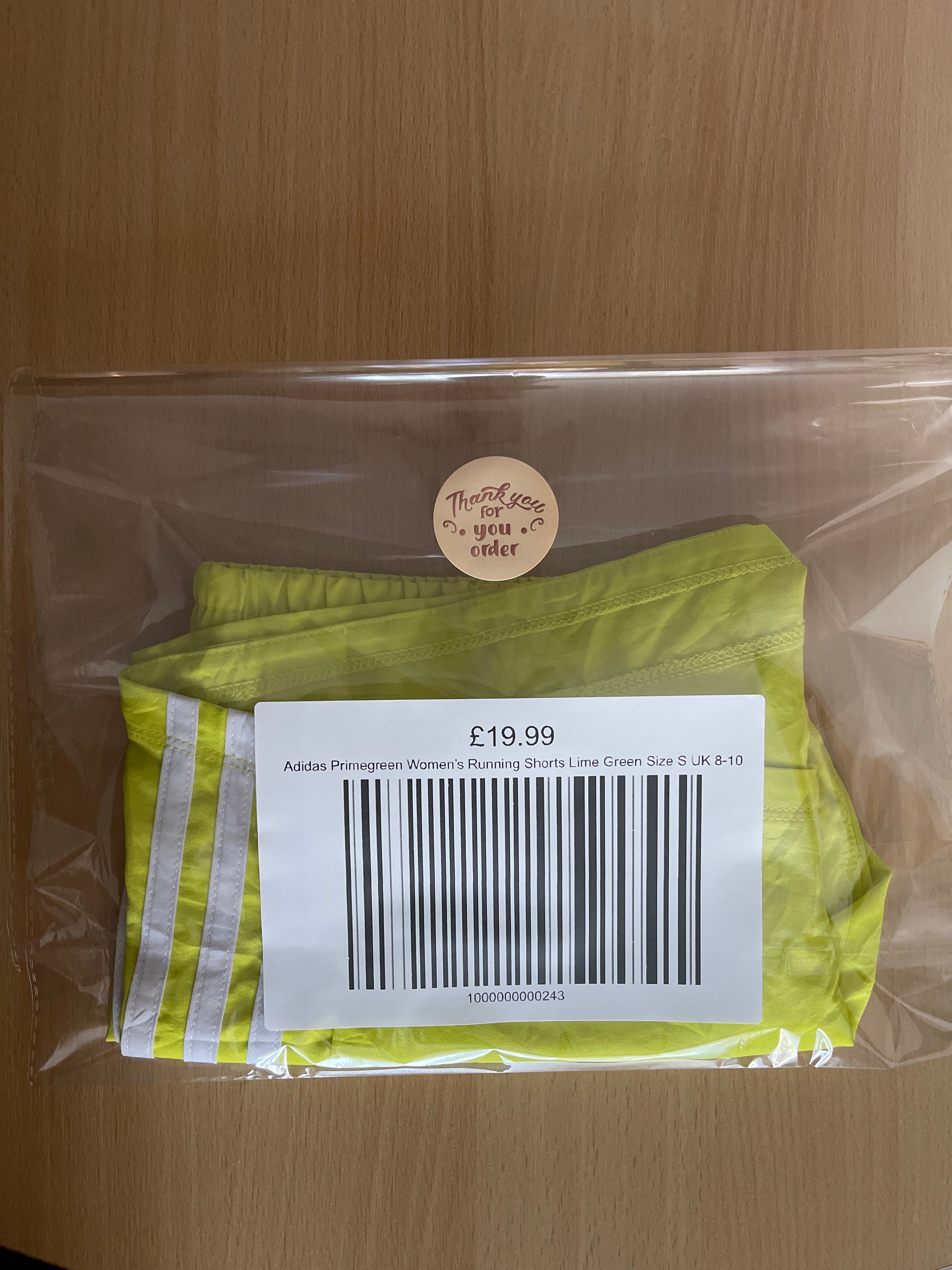 Adidas Primegreen Women’s Running Shorts Lime Green Size S UK 8-10