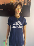 Adidas The Go-To Tee Navy Blue Logo T-Shirt Women S