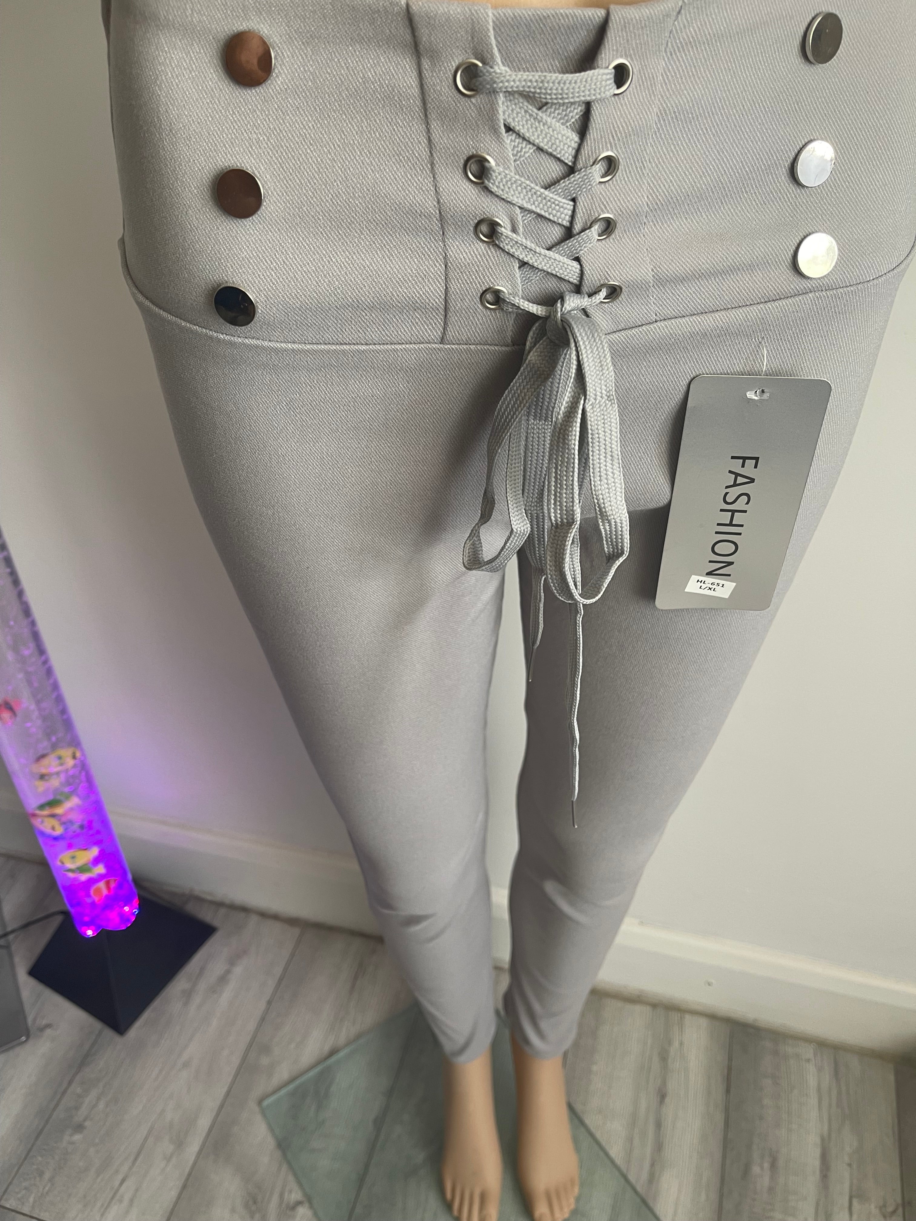 Women's Light Grey Stretch Trousers L/XL