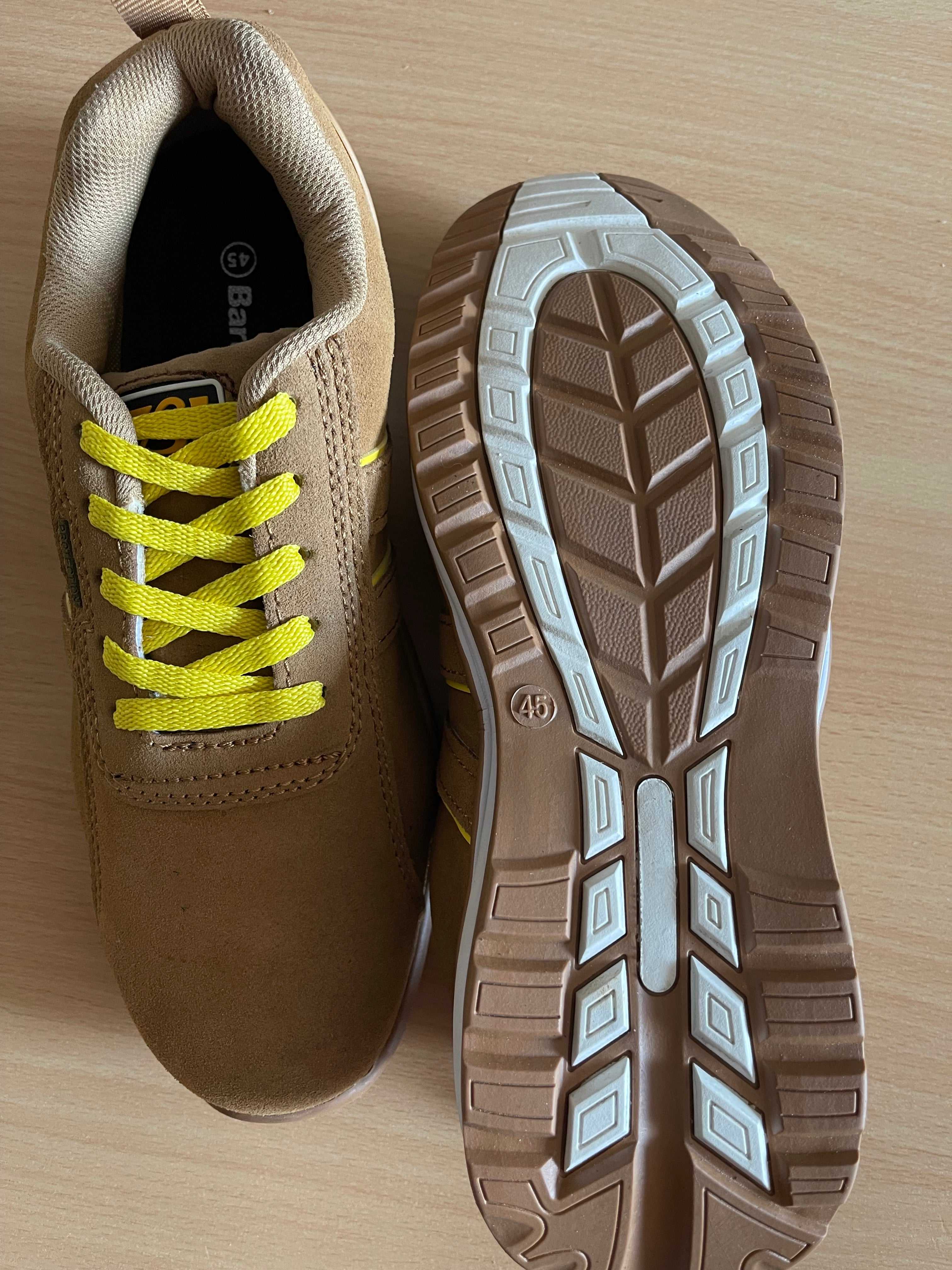 Bartiurn Men’s Safety Work Shoes – Beige & Yellow – EU 45 – New with Tags