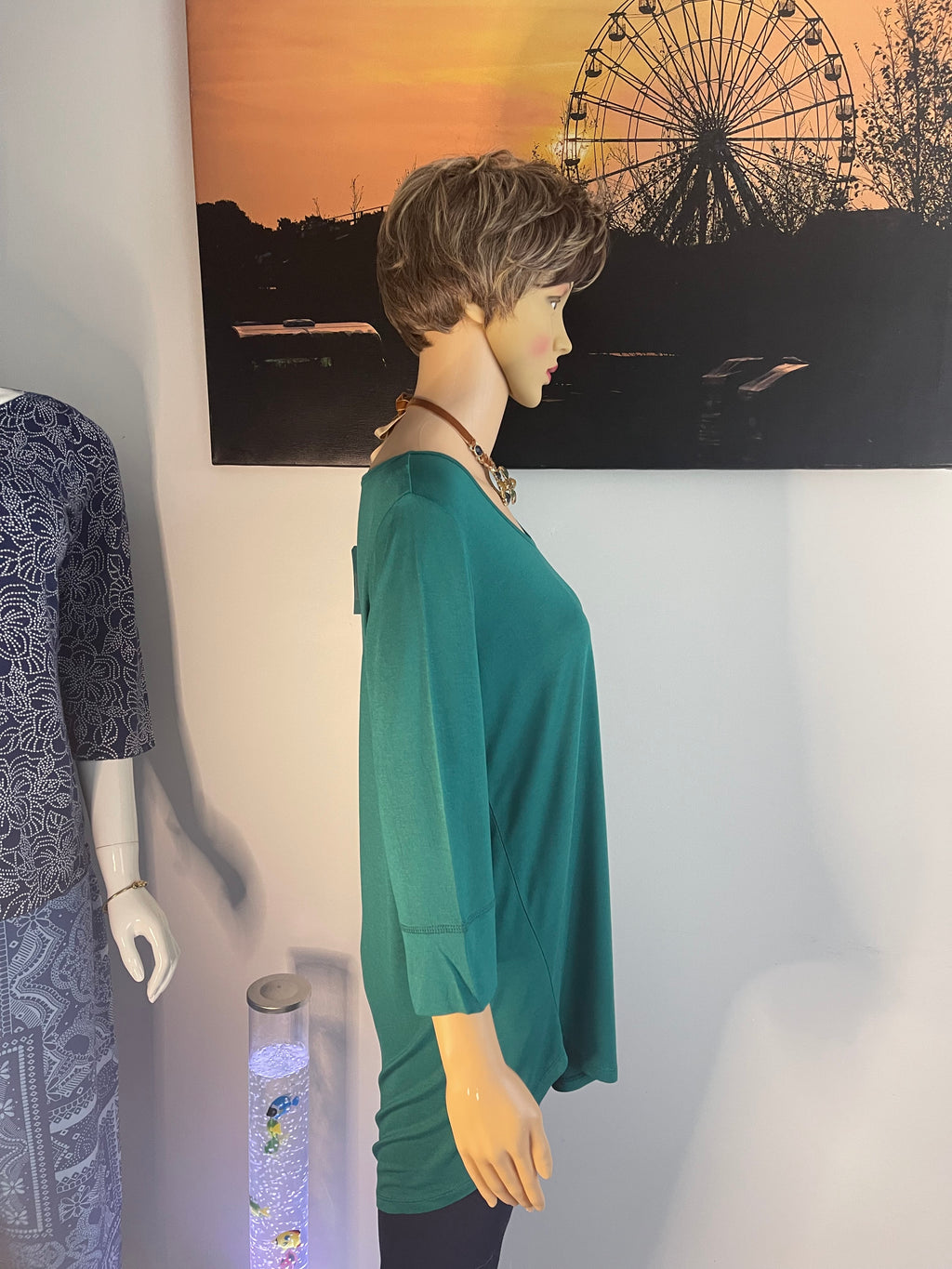 George Emerald Green Long Sleeve Top Size M