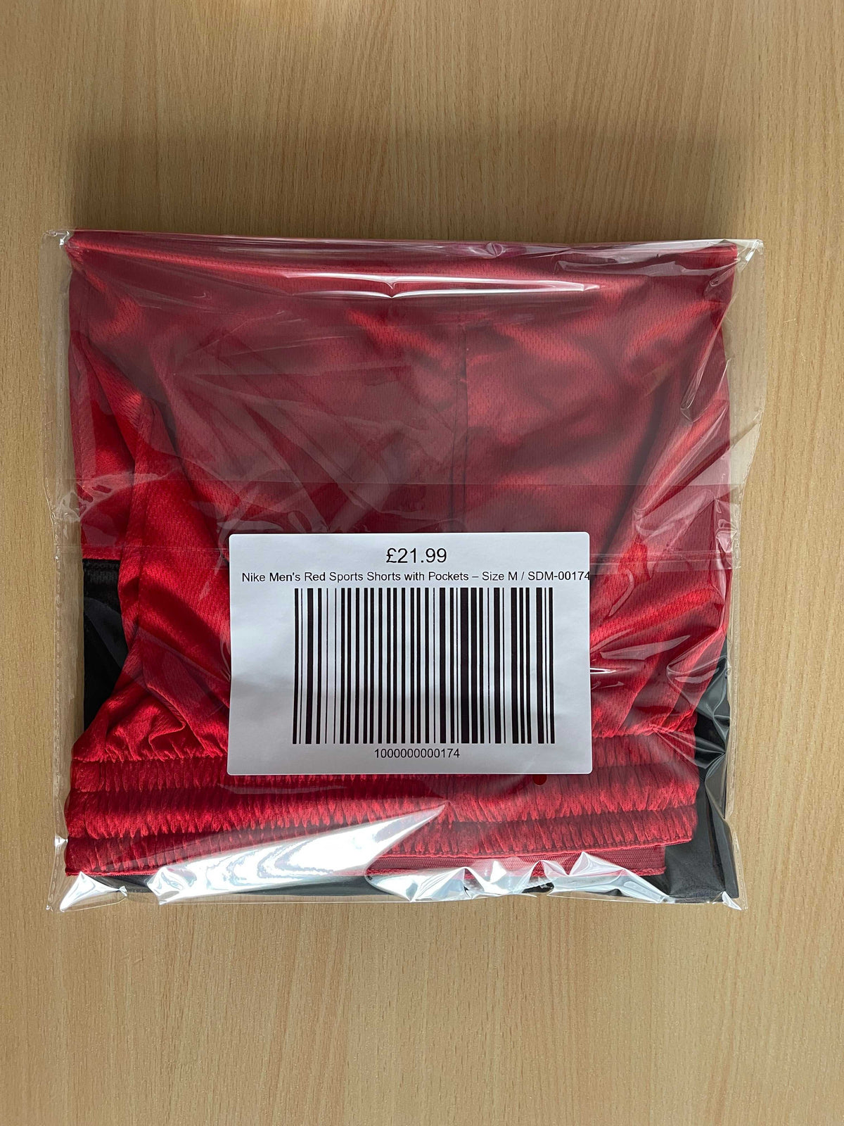 Nike Men's Red Sports Shorts with Pockets – Size M
