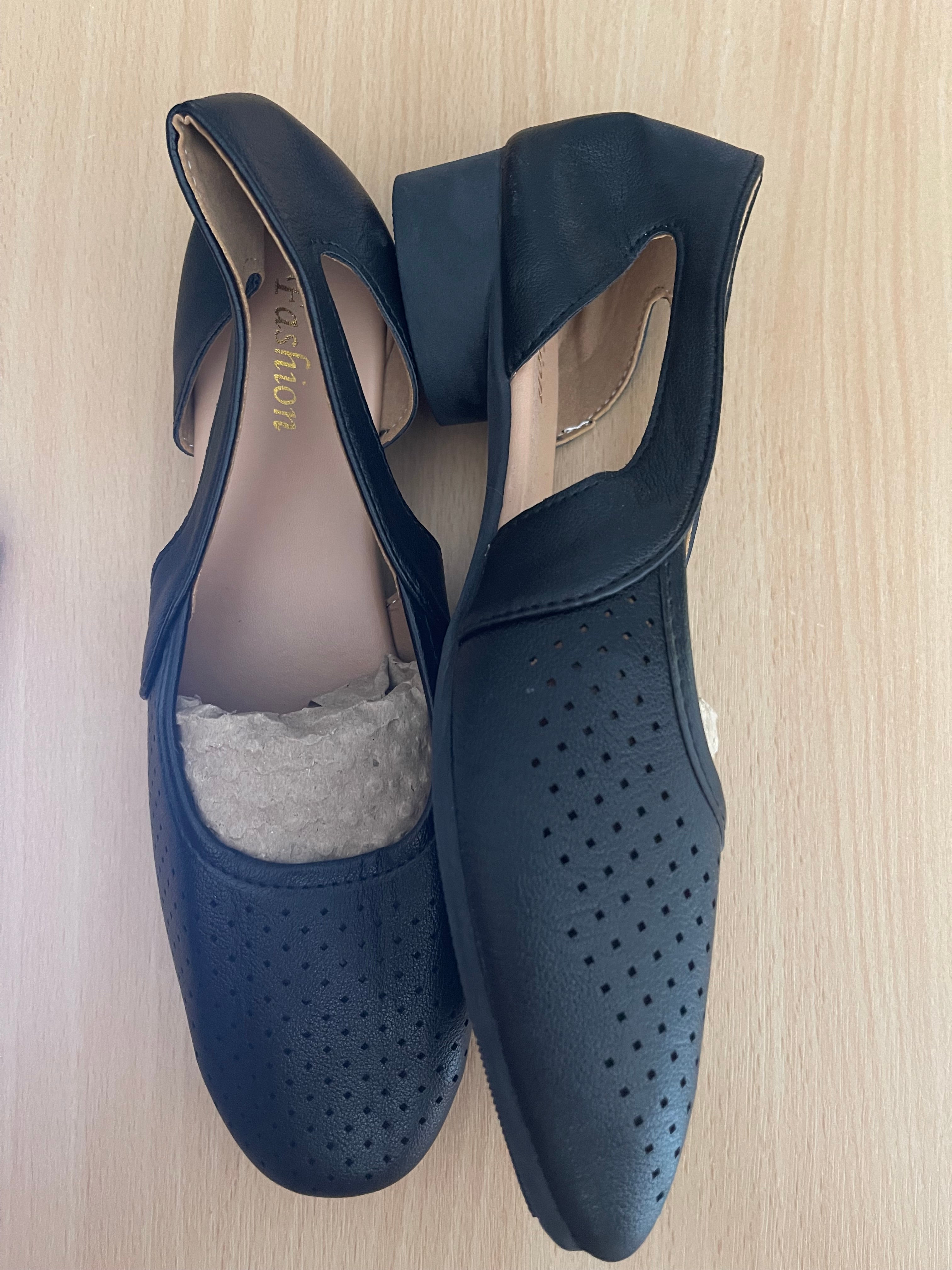 Women's Black Block Heel Shoes – UK 7 / EU 40