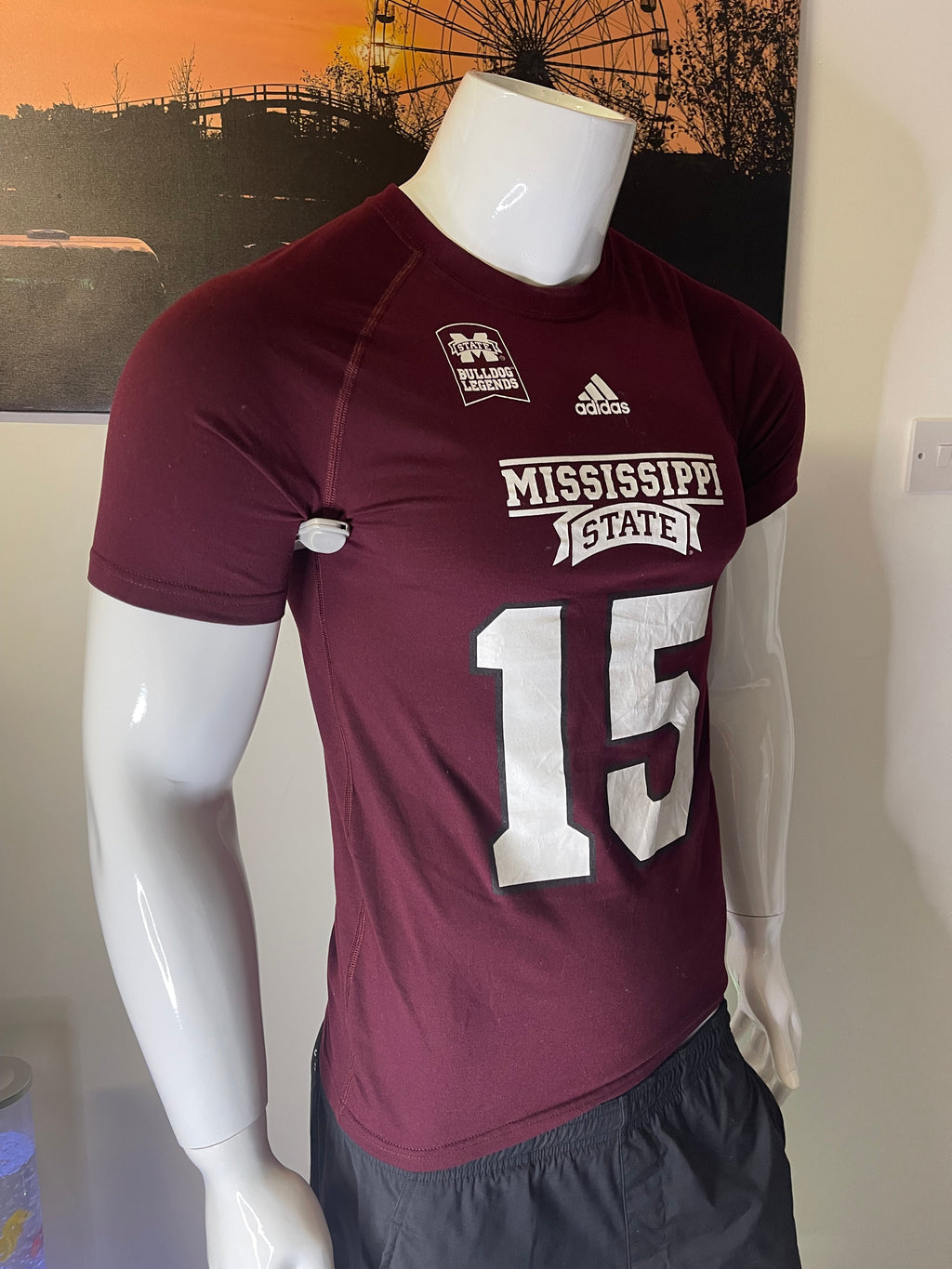 Adidas Mississippi State Bulldogs Prescott #15 Climalite T-Shirt Size S