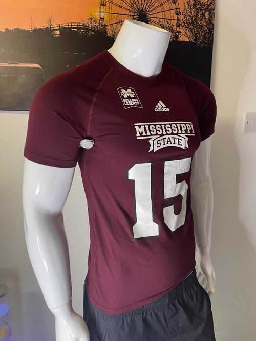 Adidas Mississippi State Bulldogs Prescott #15 Climalite T-Shirt Size S