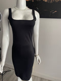 Elegant Black Bodycon Midi Dress – Size 12–14