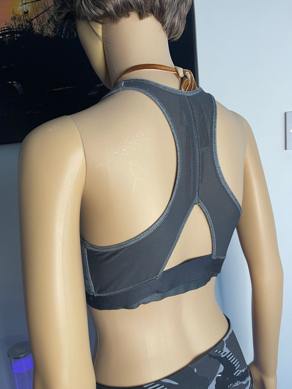 Adidas Women's Racerback Sports Bra Grey Black XS