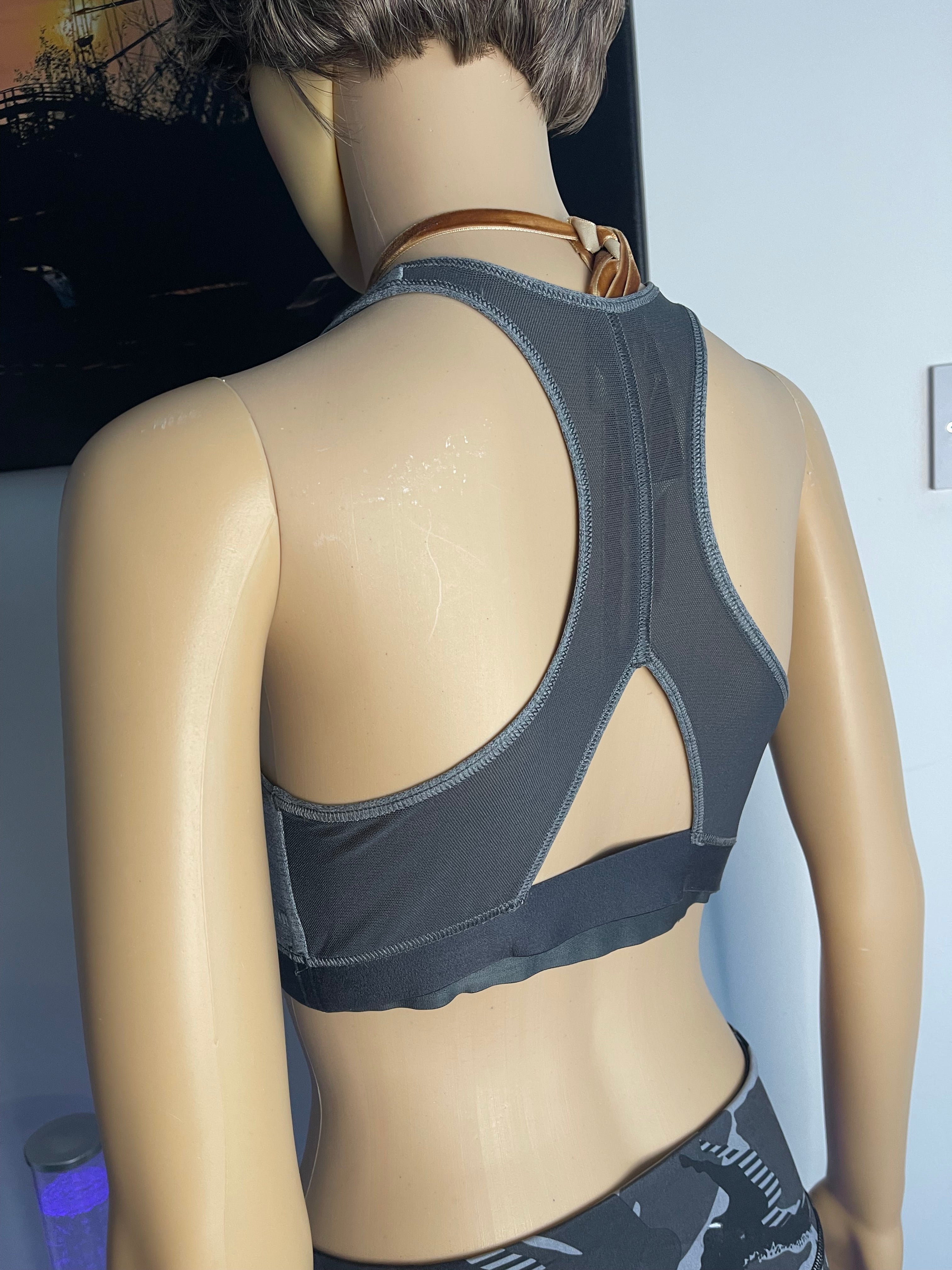 Adidas Women's Racerback Sports Bra Grey Black XS