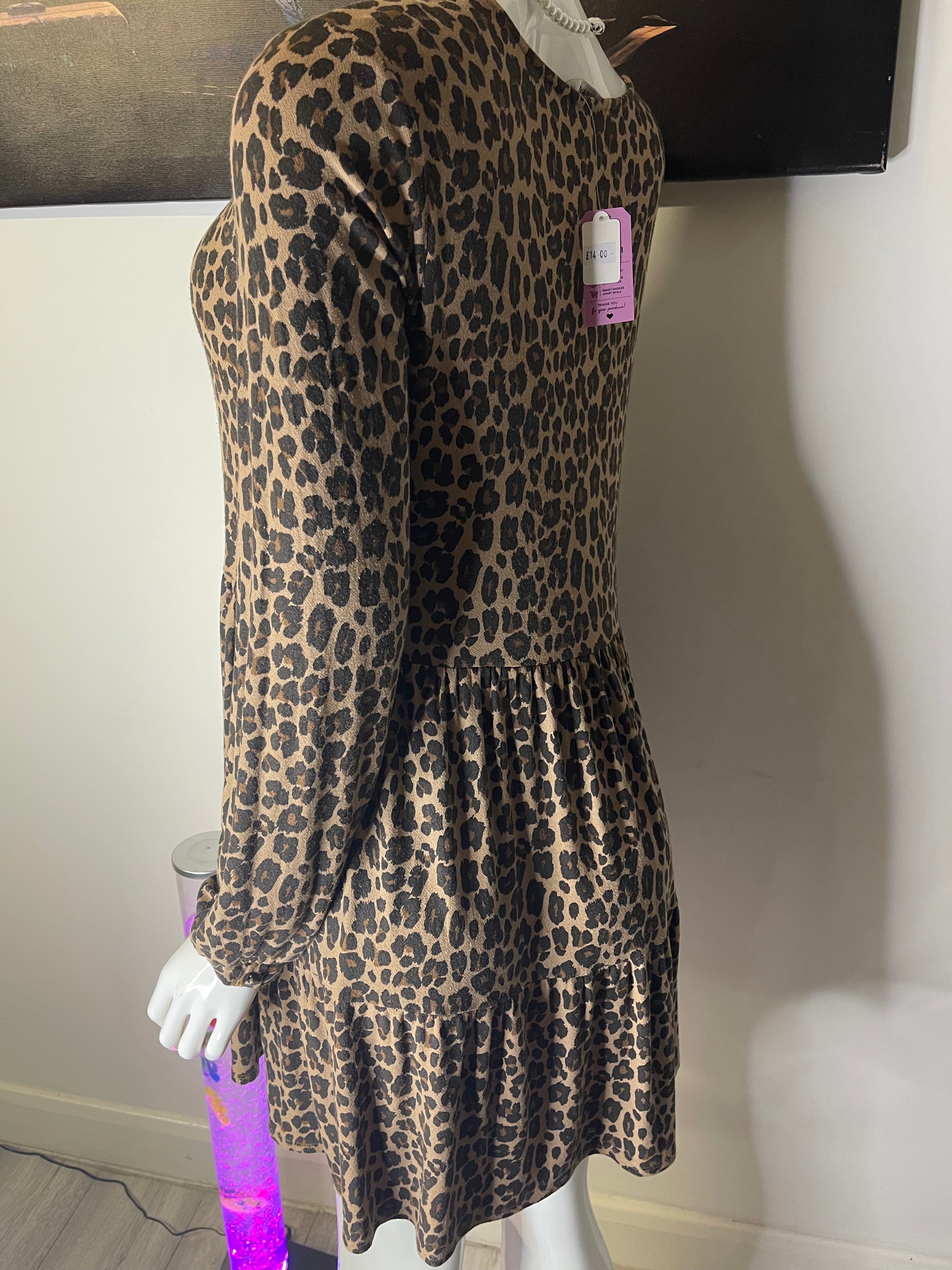Next Leopard Print Smock Dress – Size S