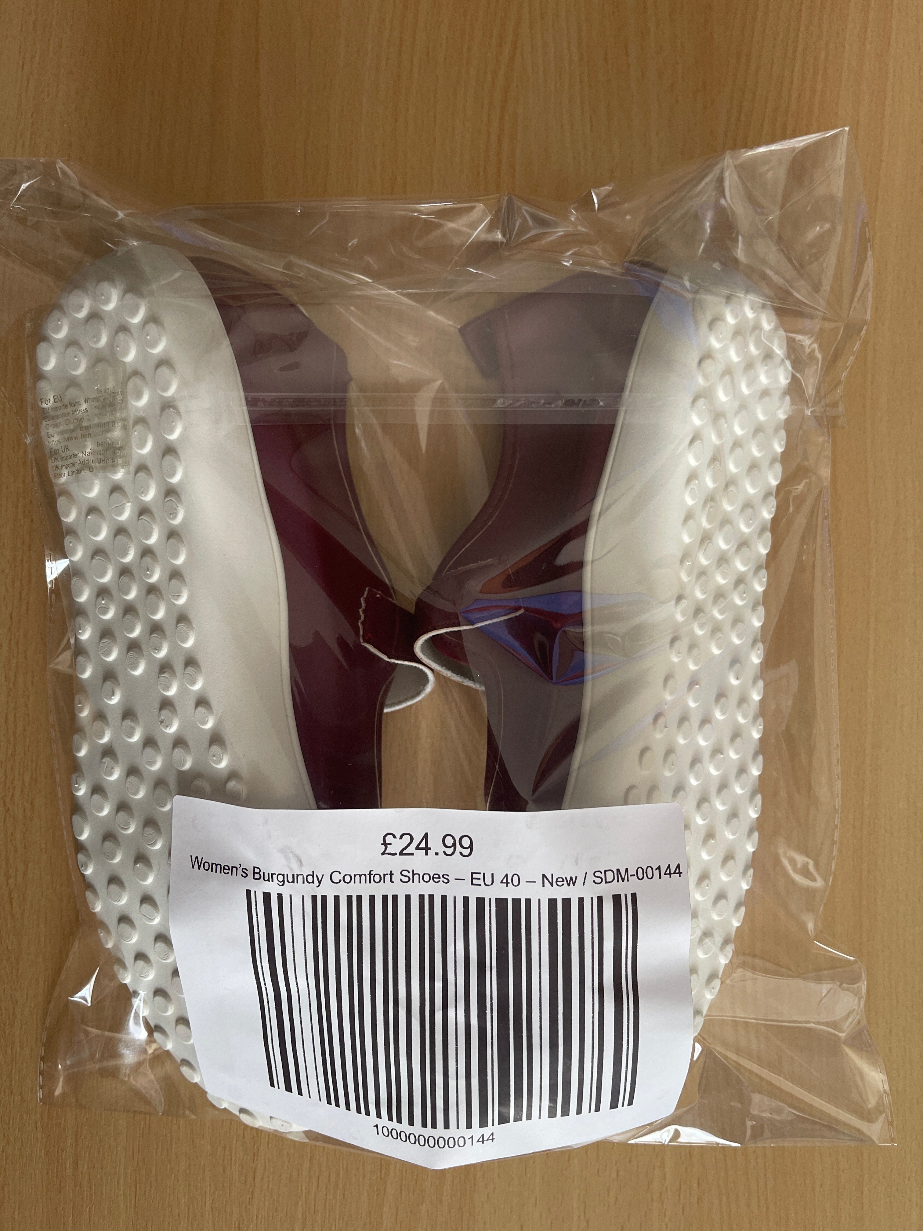 Women’s Burgundy Comfort Shoes – EU 40 – New