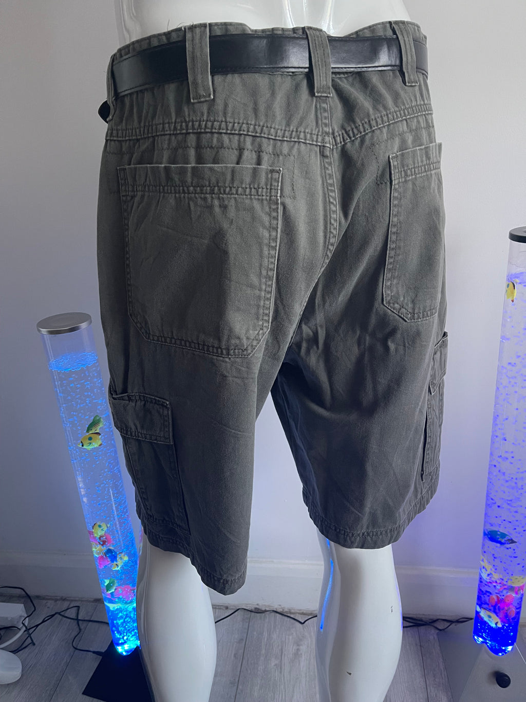 Wrangler Men's Grey Hero Cargo Shorts 100% Cotton – Size 36