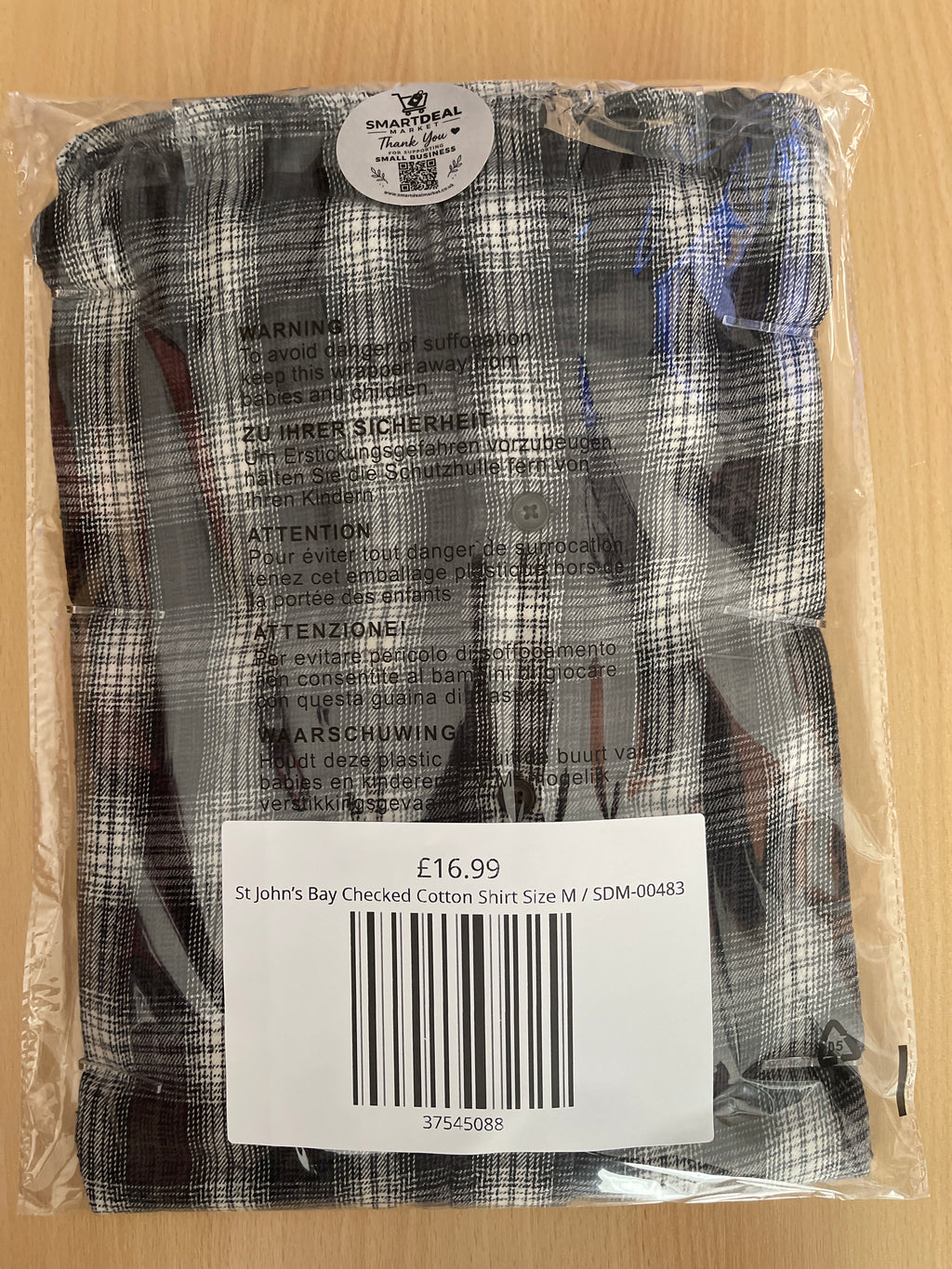 St John’s Bay Checked Cotton Shirt Size M