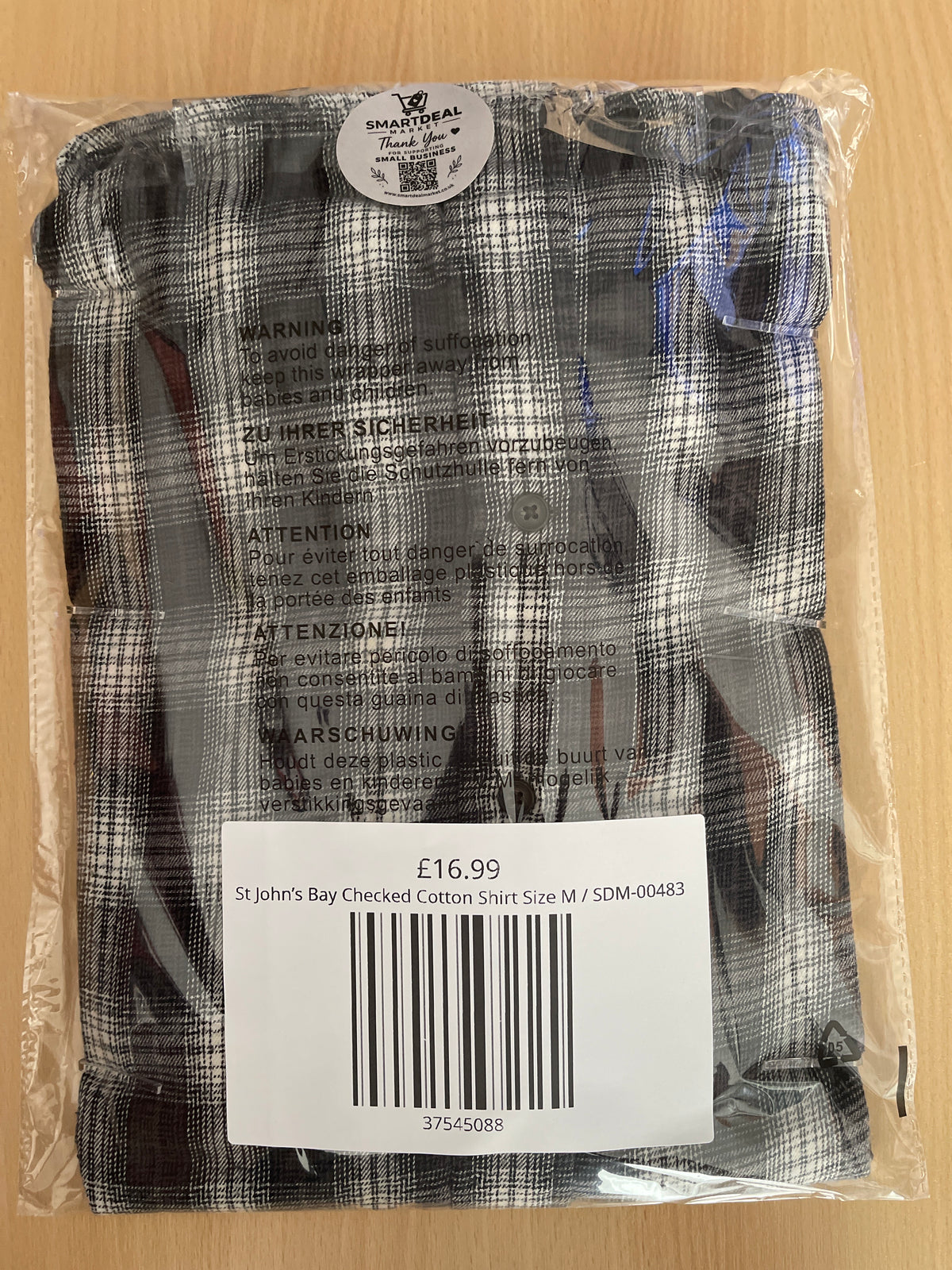 St John’s Bay Checked Cotton Shirt Size M