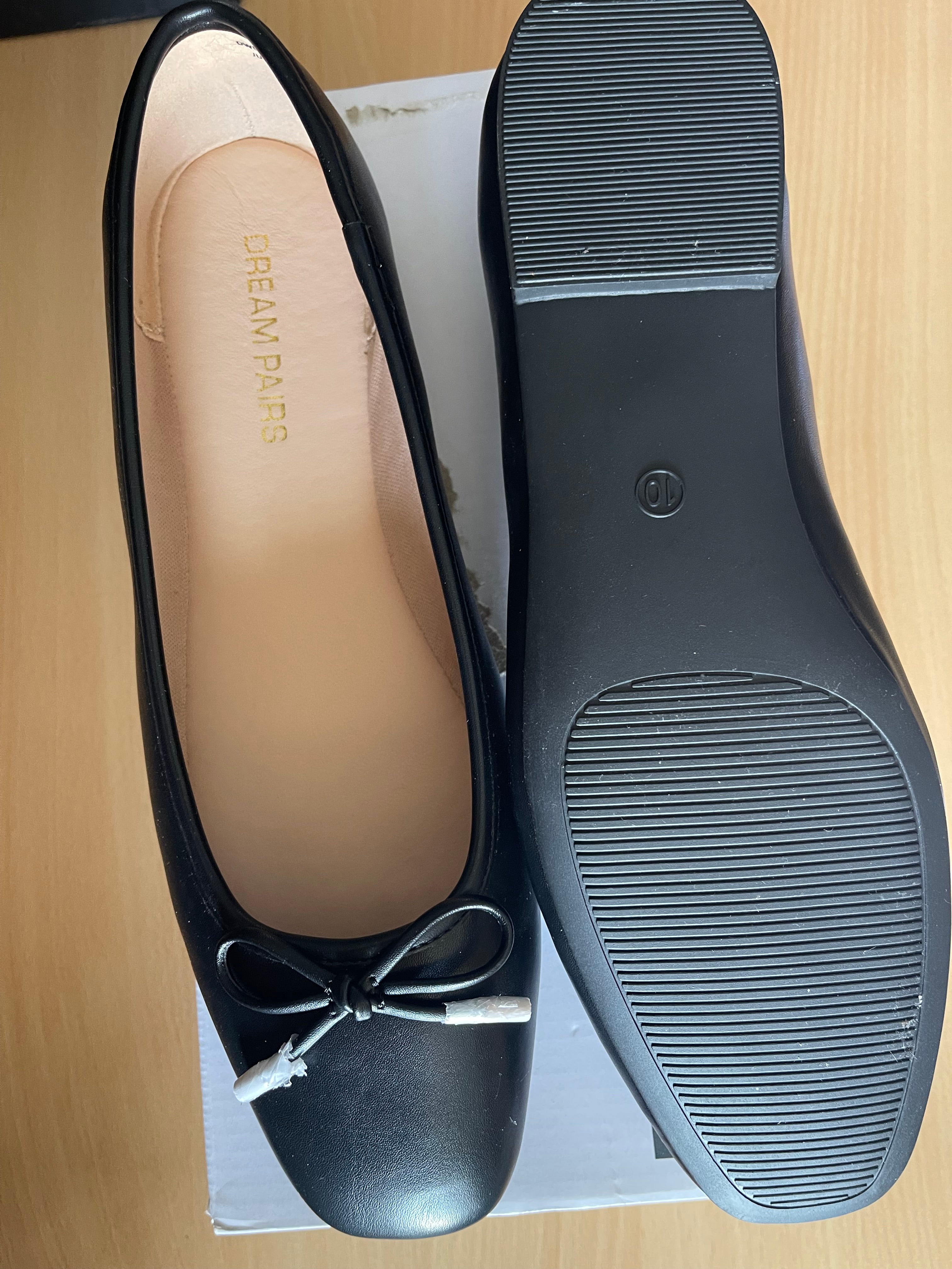 Cream Pairs Women's Black Ballet Flats – UK 10