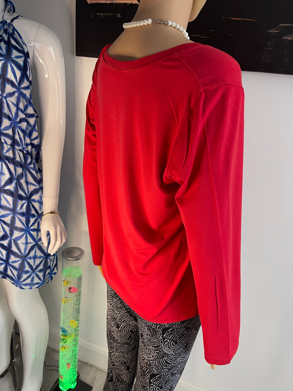 ❤️ Gold Red Long Sleeve Top Size 14 ❤️ Elegant Women’s Blouse