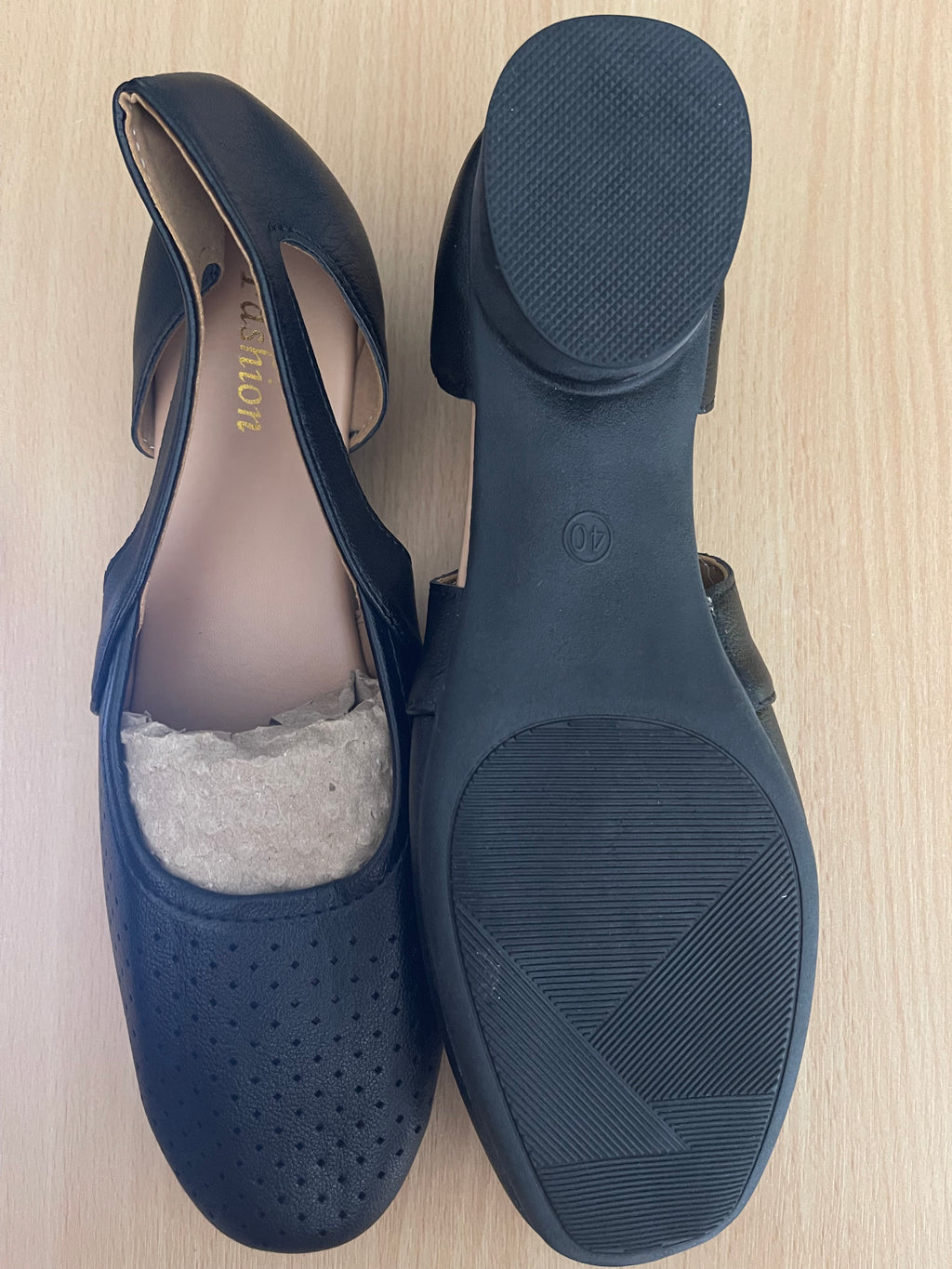Women's Black Block Heel Shoes – UK 7 / EU 40