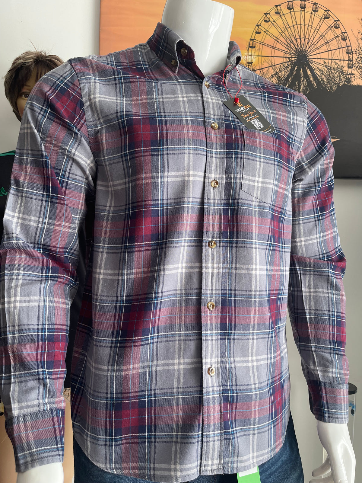 Old Navy Men’s Check Long Sleeve Shirt Size M