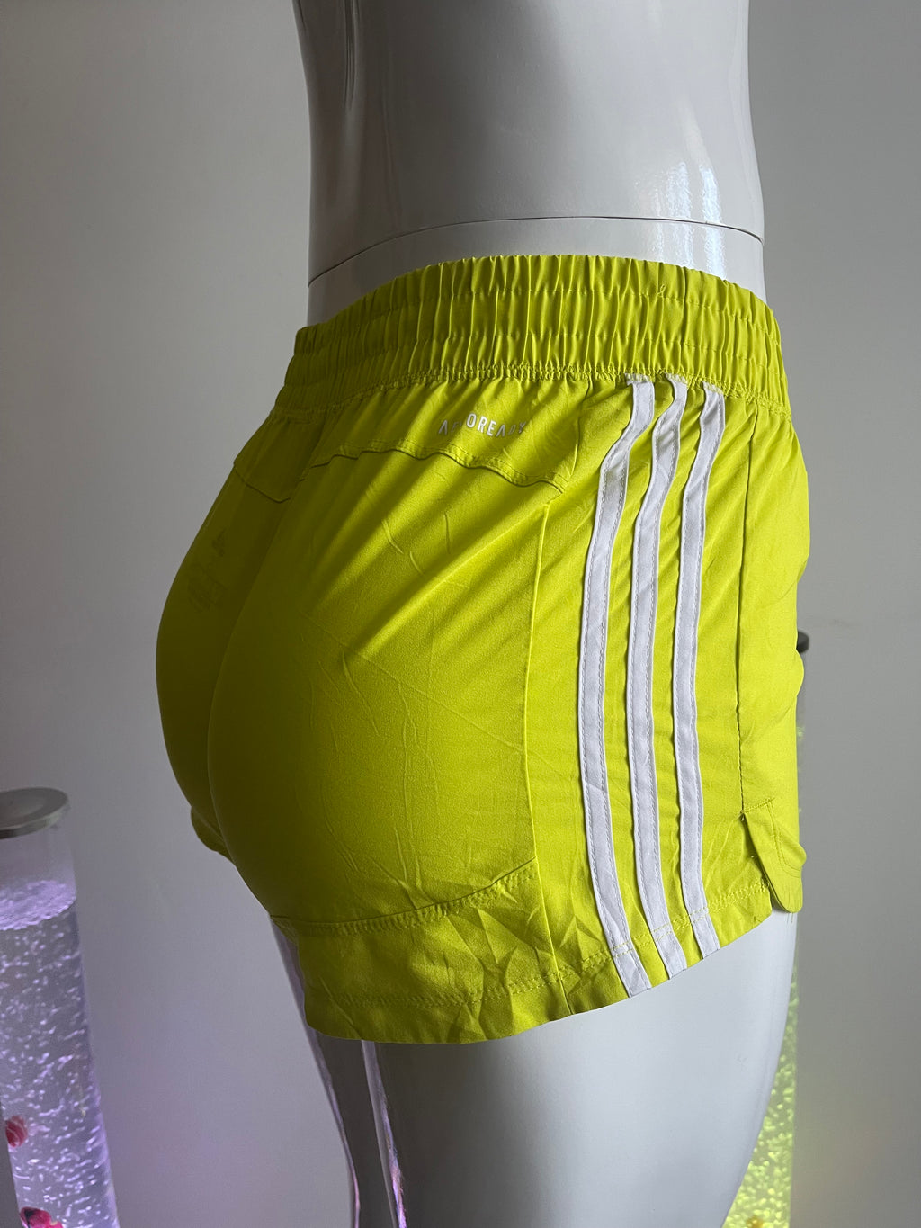 Adidas Primegreen Women’s Running Shorts Lime Green Size S UK 8-10