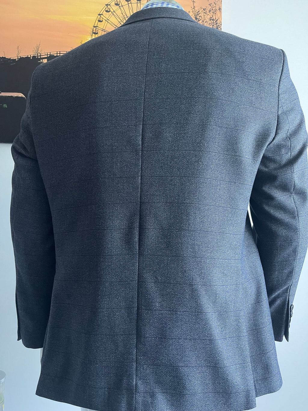 Albero Grande Wool Blend Blazer Size 52 Grey Made in Turkey