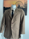 Dimitri Roma New York Brown Herringbone Wool Blazer Size 42