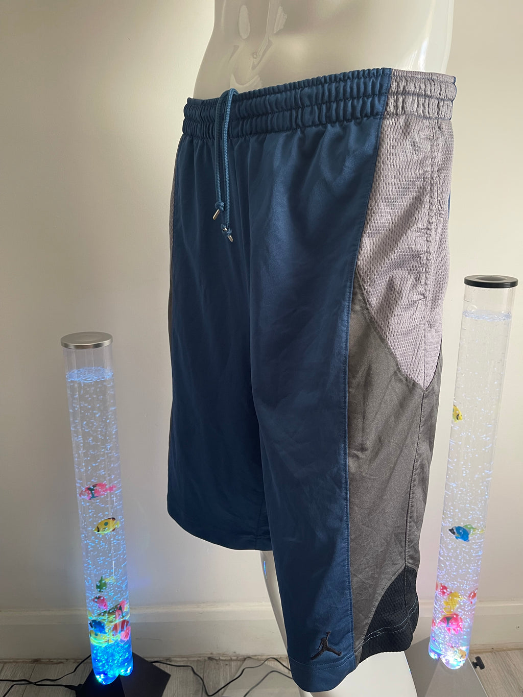 Jordan Training Shorts Blue/Grey Size L with Pockets