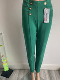 Women's Emerald Green Skinny Trousers S/M
