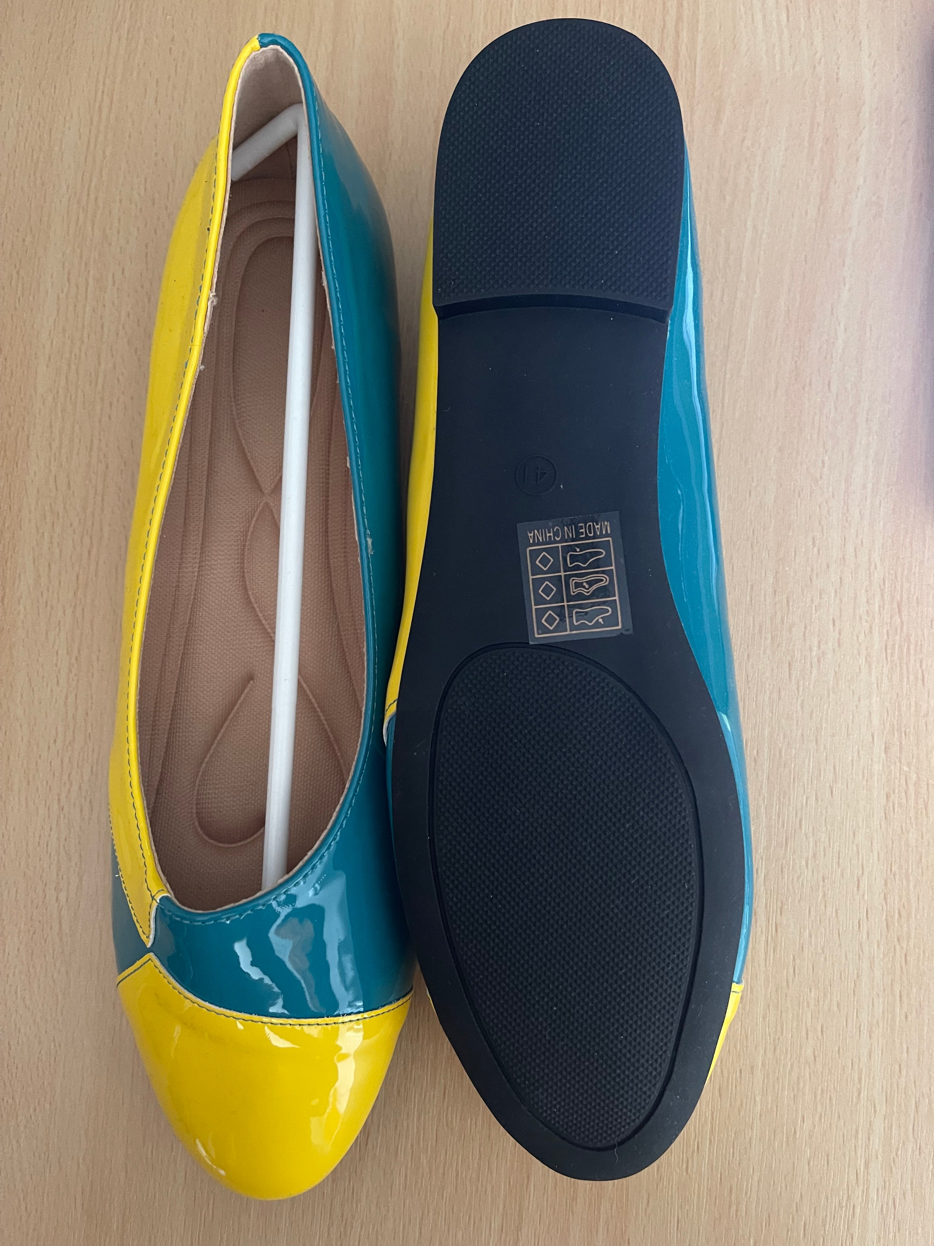 Women's Patent Colour Block Flats – UK 8 / EU 41