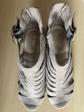 Peacocks Taupe Cut-Out Heeled Sandals Size UK 5 – New