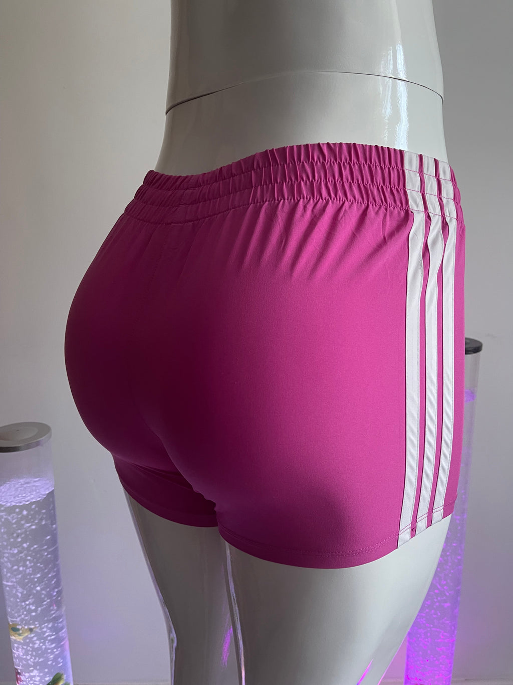 Adidas Women’s 3-Stripes Running Shorts Pink Size L US 14