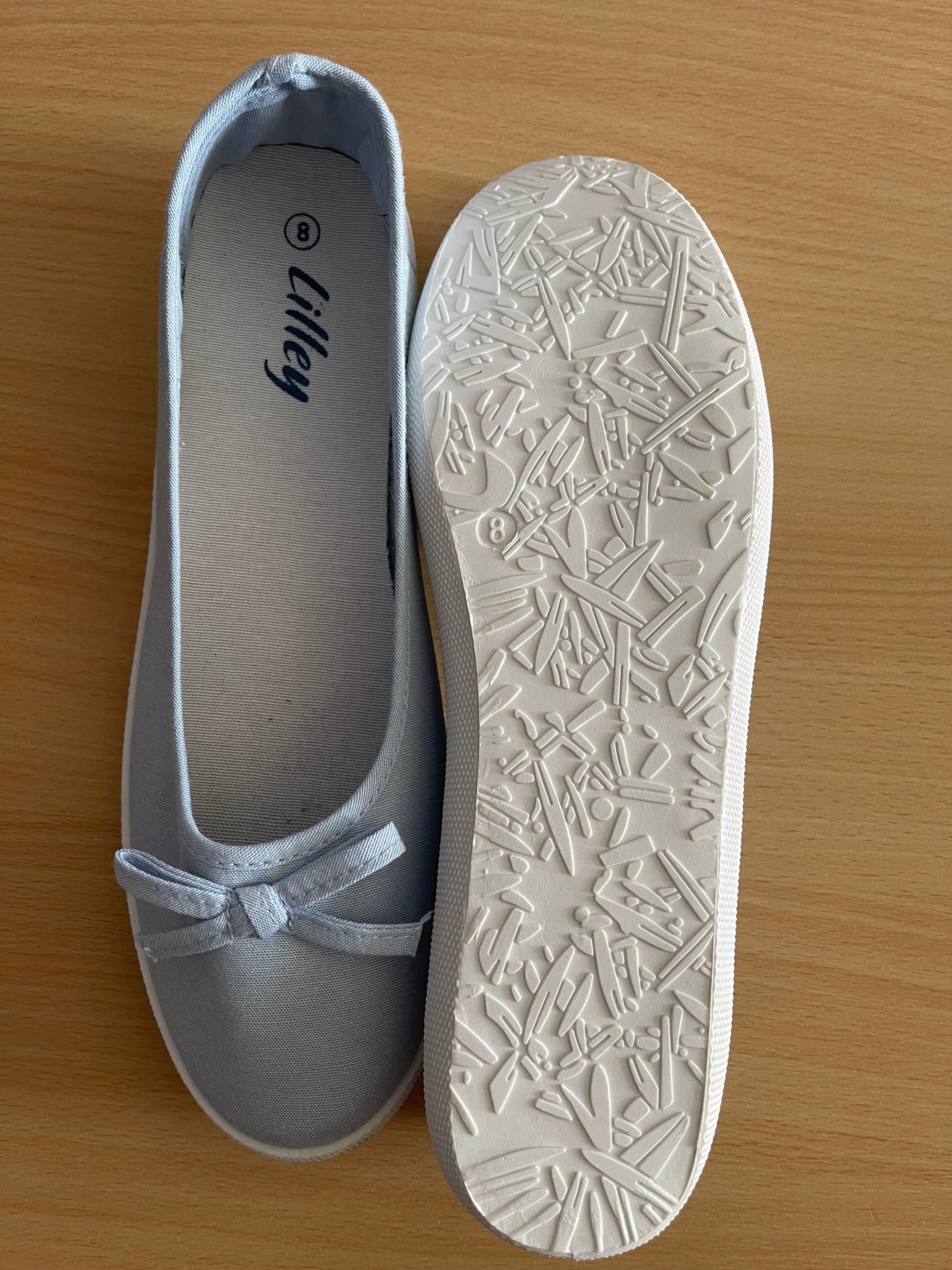 Lilley Women's Light Blue Ballet Pumps UK 8