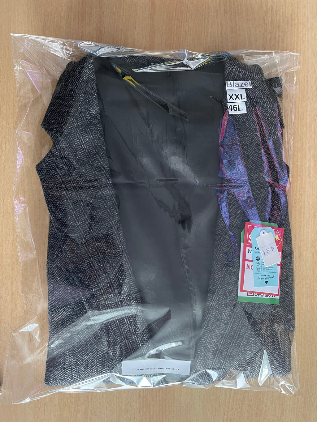 John Peel Ltd Vintage Herringbone Tweed Blazer Grey 46L XXL Mens Jacket