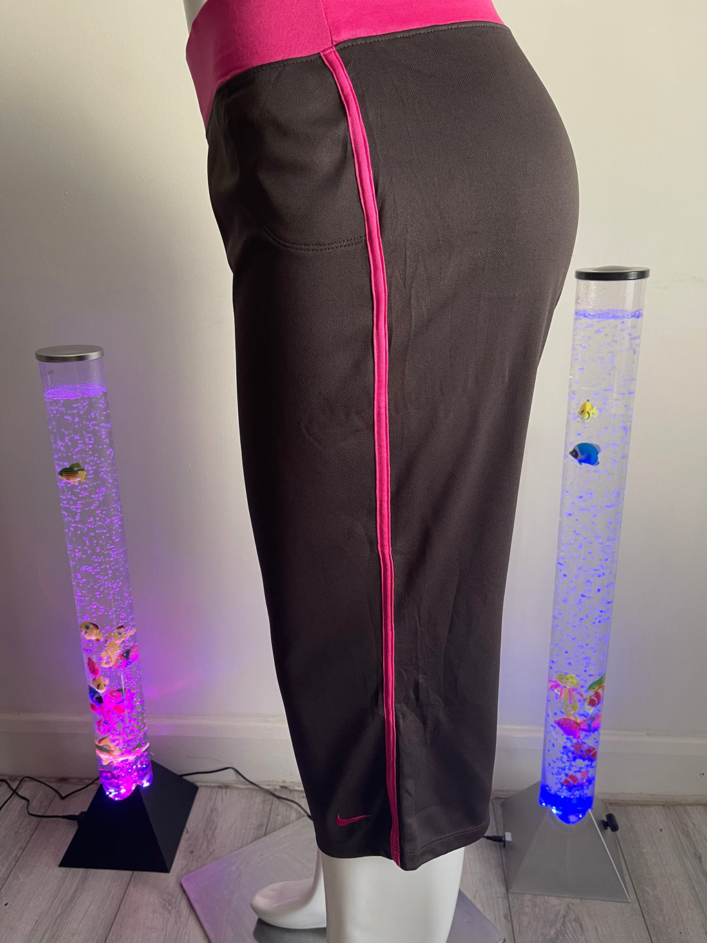 Nike Women's Cropped Training Leggings Black/Pink Size L
