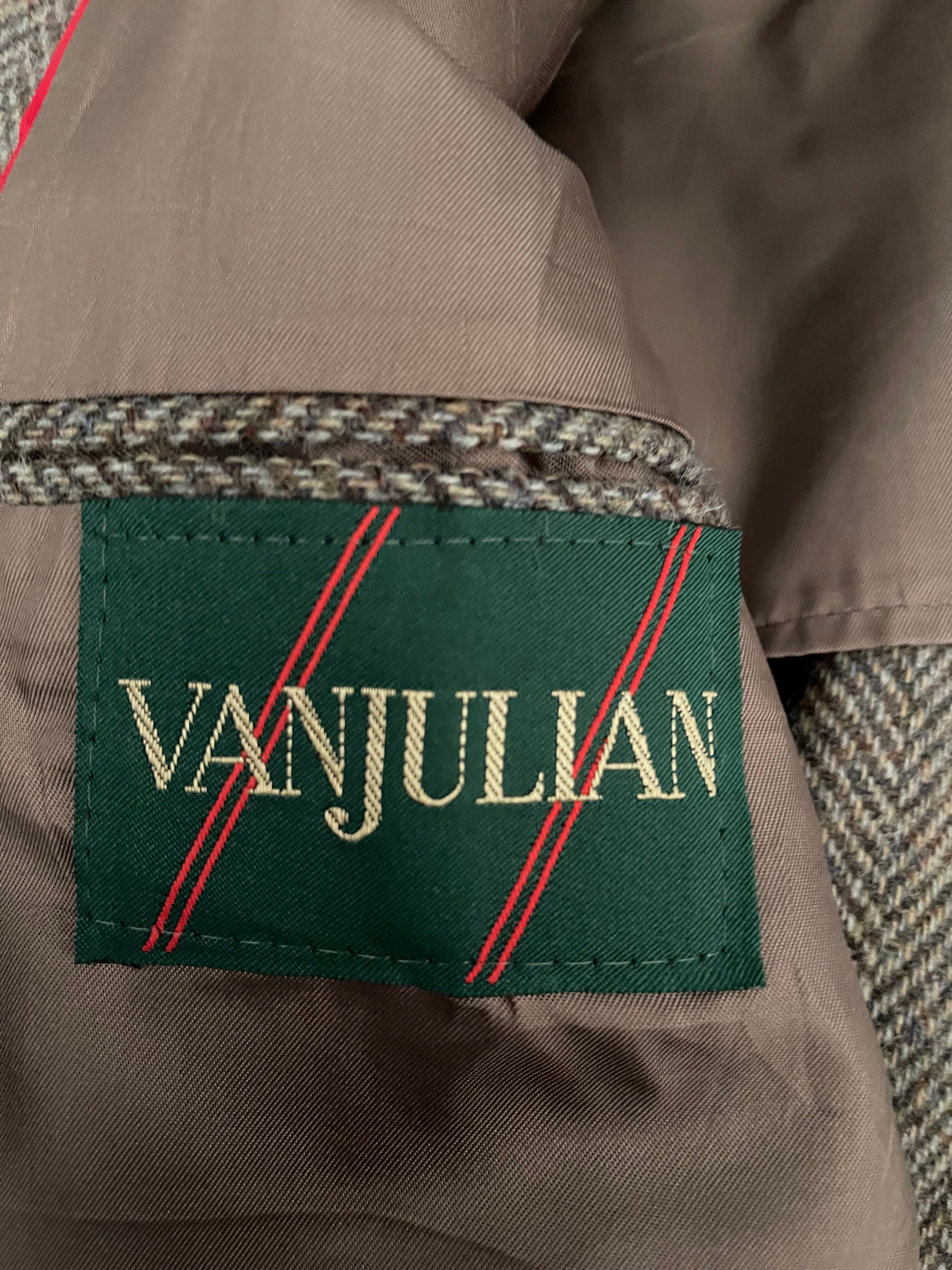 Vanjulan Brown Herringbone Tweed Blazer 42R Men's Smart Jacket